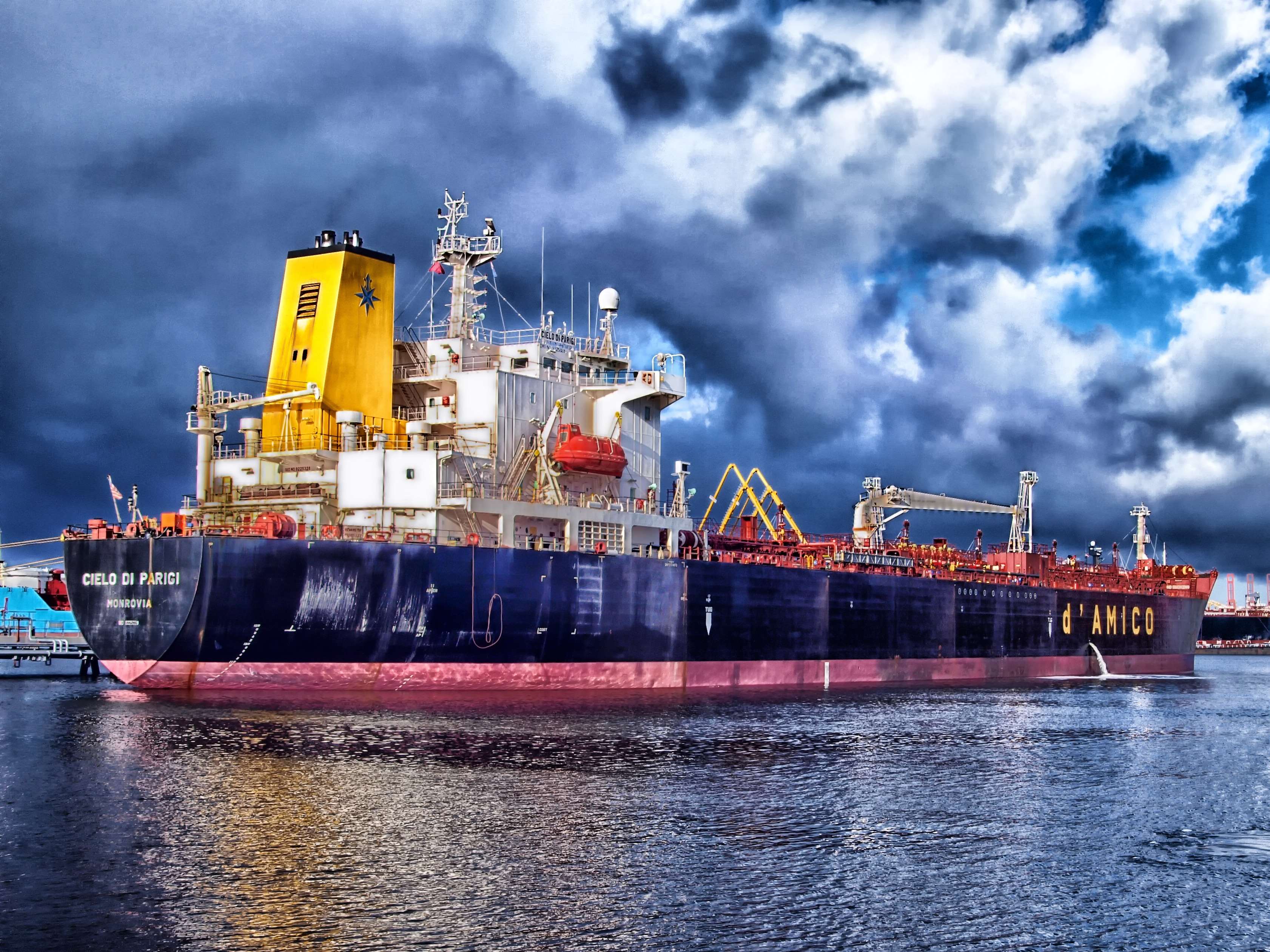 cargo ship, cloudy, container ship, ocean, sail, sea, ship, sky, water, royalty free image wallpaper