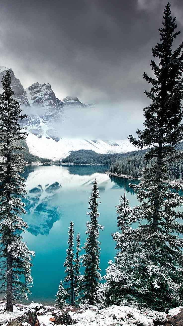iPhone and Android Wallpaper: Blue Winter Lake Wallpaper for iPhone and Android 4K. iPhone wallpaper landscape, iPhone wallpaper winter, Nature iphone wallpaper