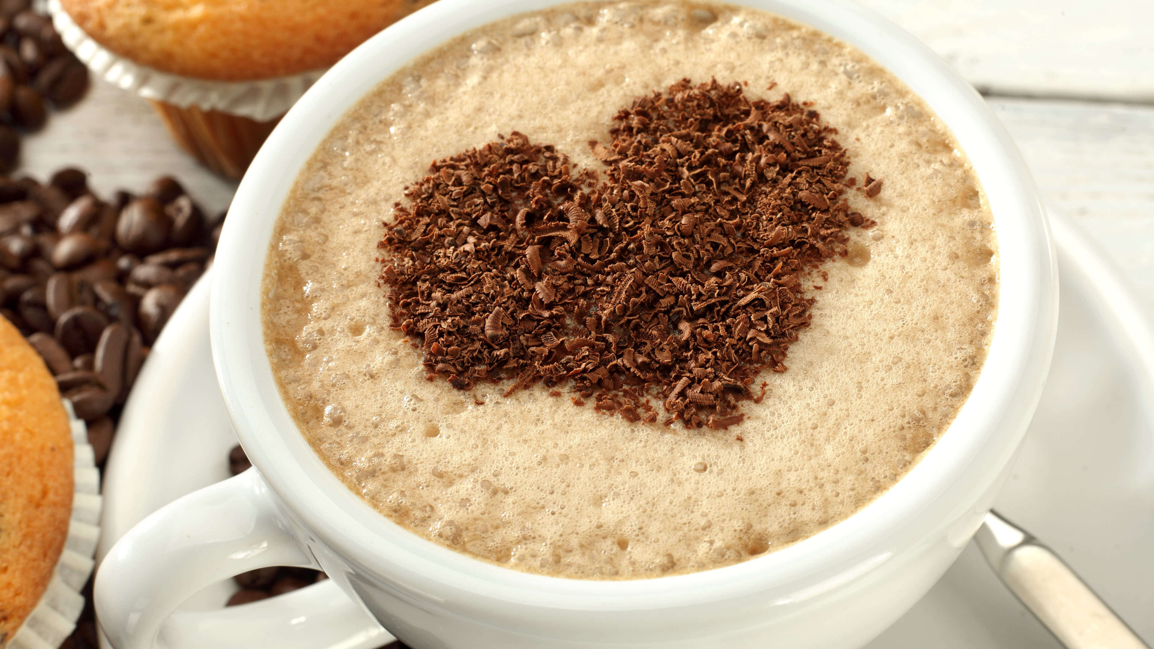 Coffee Art Chocolate Heart UHD 4K Wallpaper