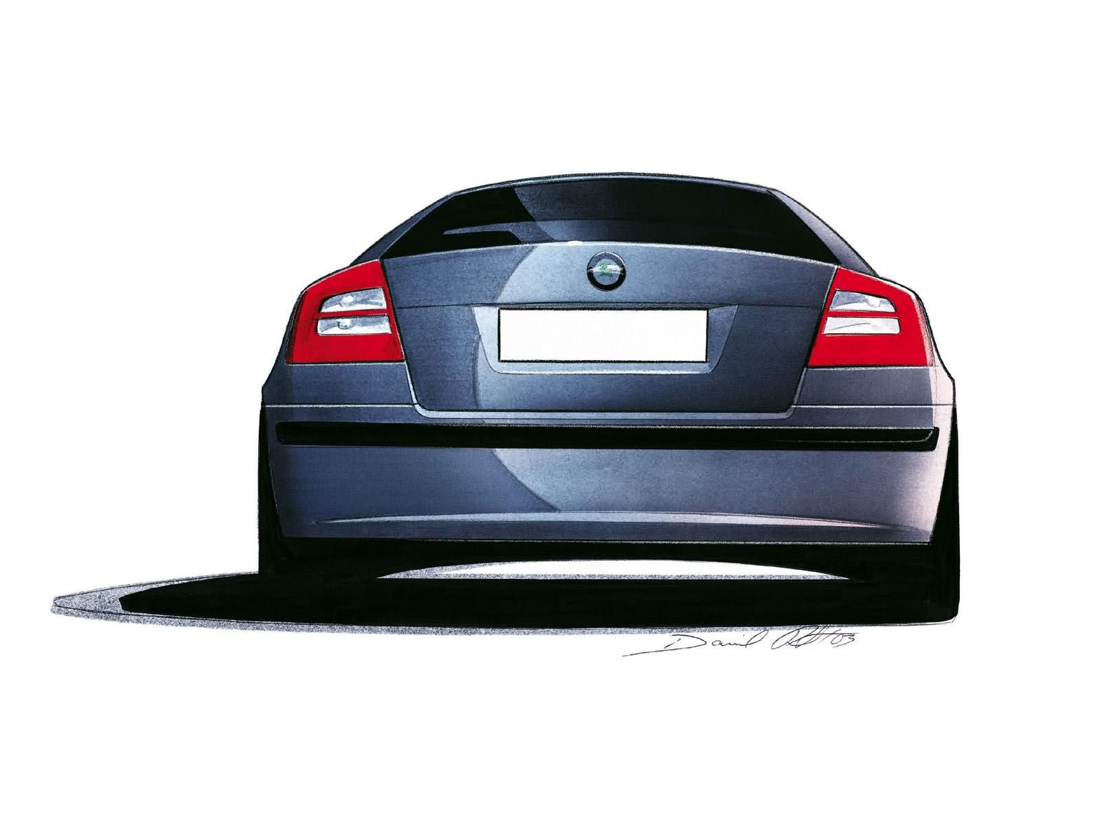 Octavia back drawing Windows 7 Cars Desktop Wallpaper. Car Wallpaper. Windows 10 Wallpaper