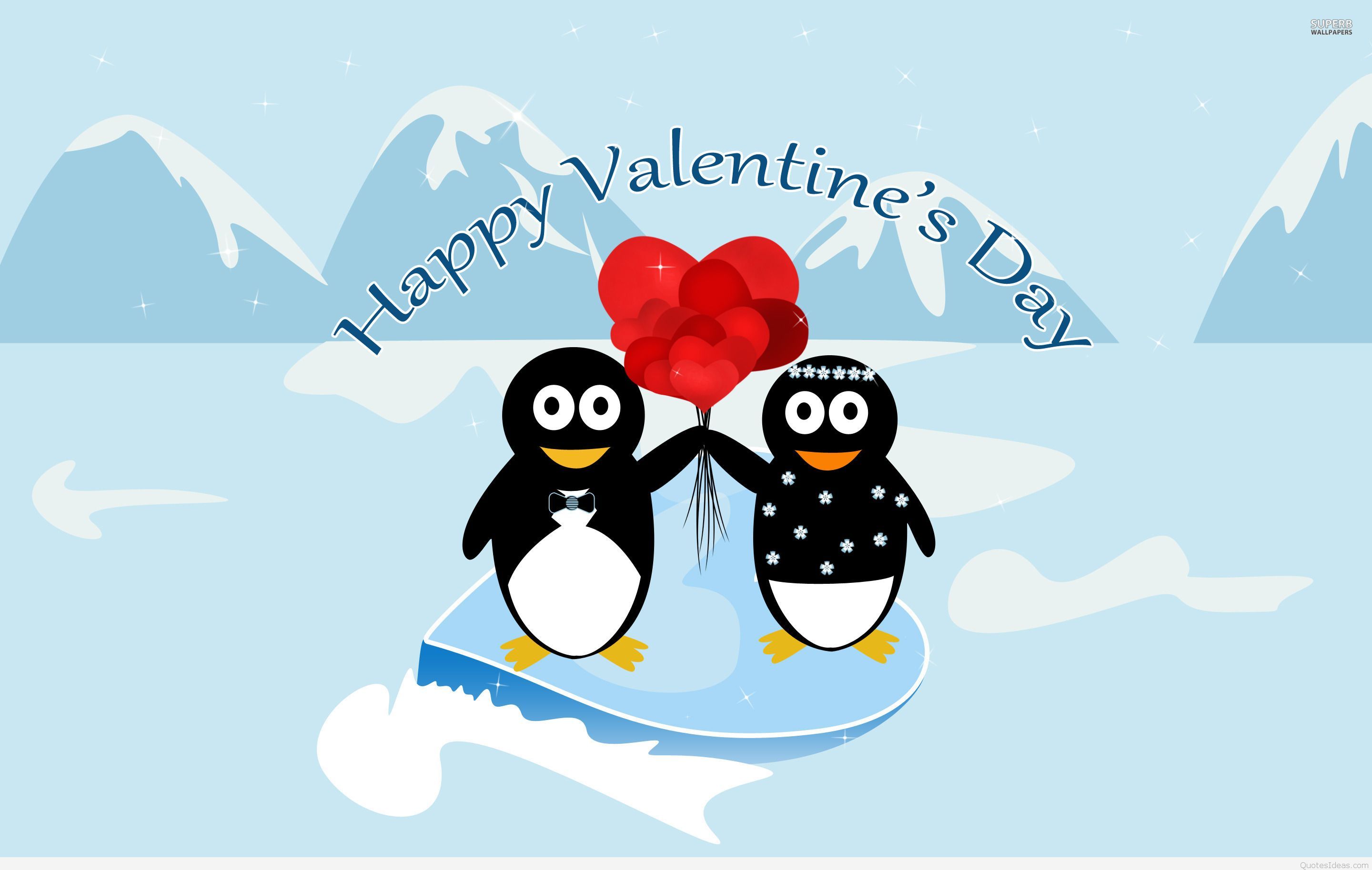Valentine Penguin Wallpaper