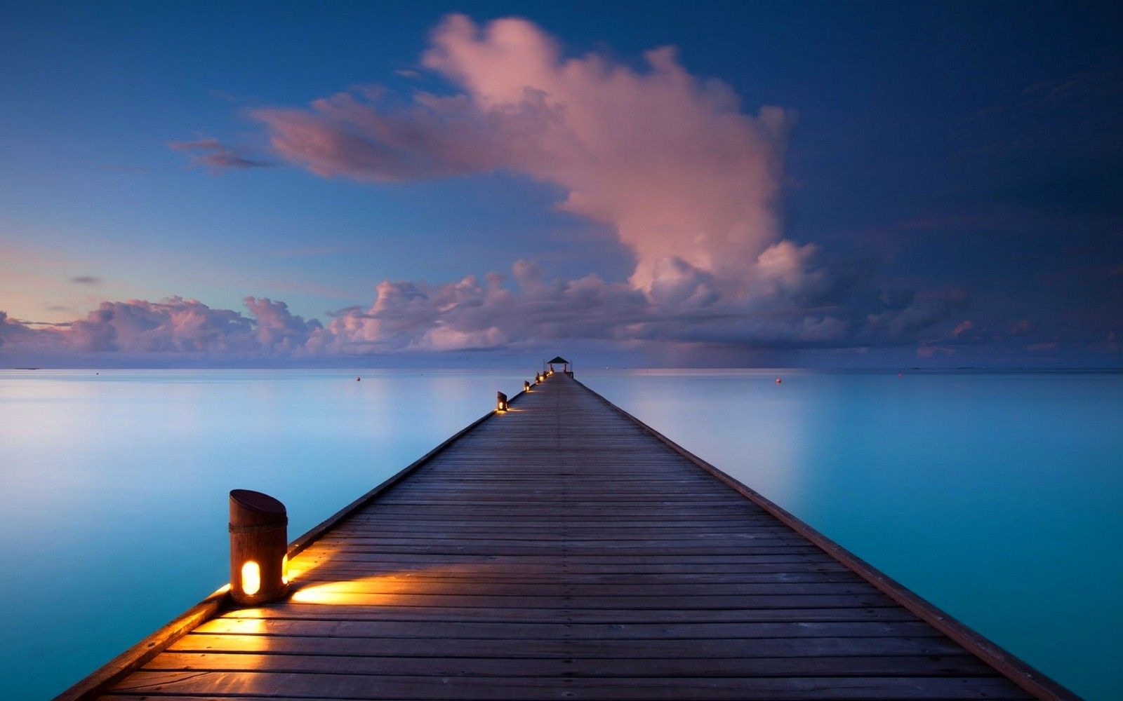 Highlighting wooden pier in the Maldives wallpaper and image, picture, photo