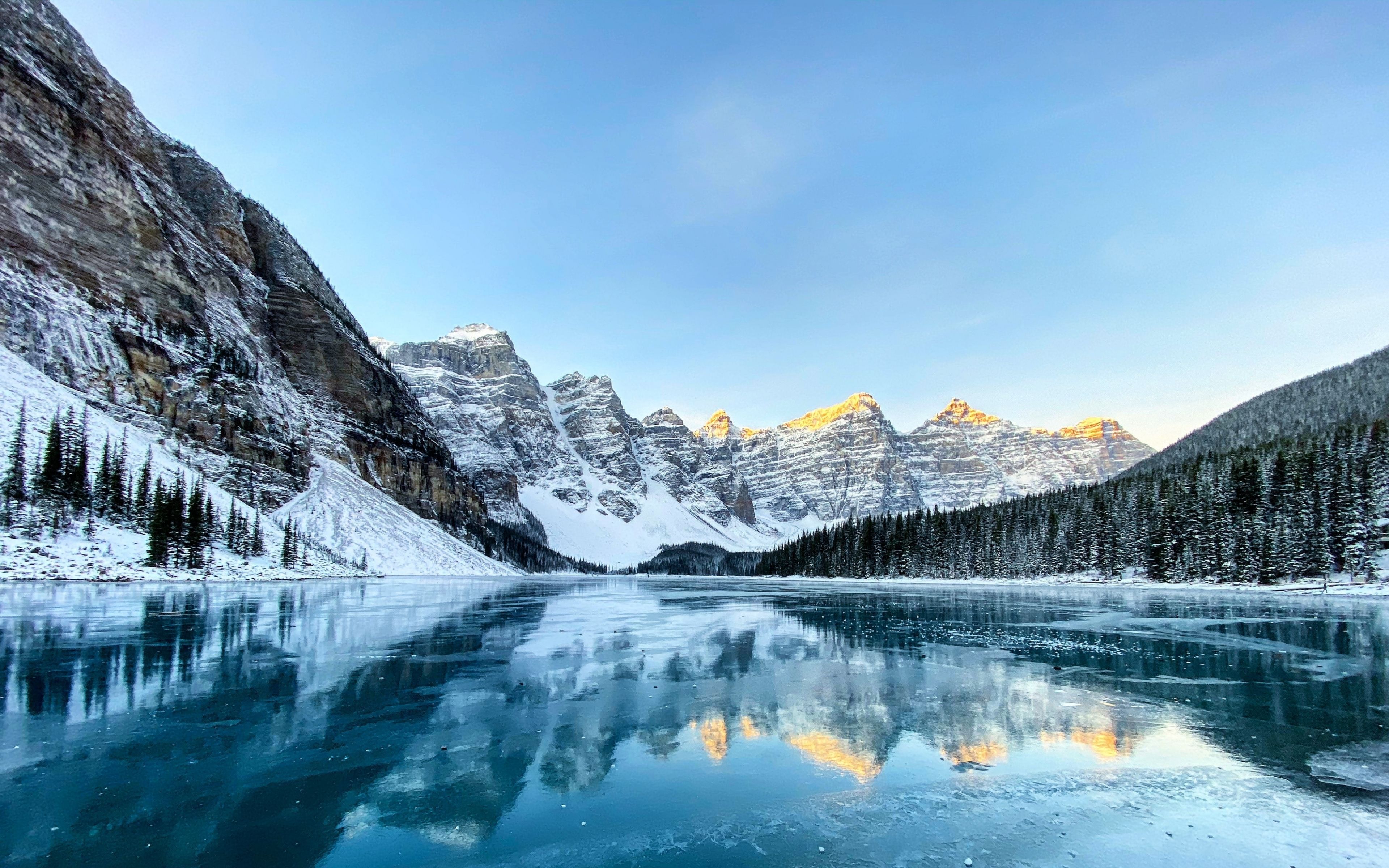 Download 3840x2400 wallpaper moraine lake, nature, reflections, forest, canada, 4k, ultra HD 16: widescreen, 3840x2400 HD image, background, 23791
