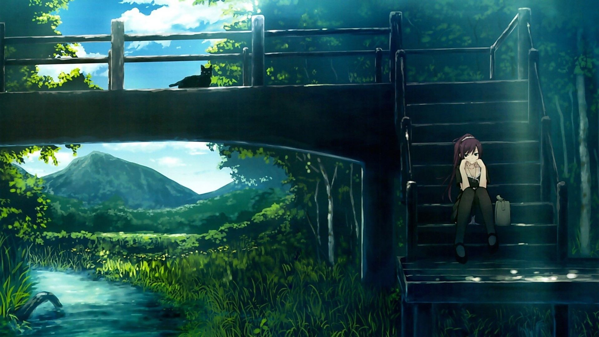 Anime Landscape: Building Outside Hallway (Anime Background) (day, sunset &  night)