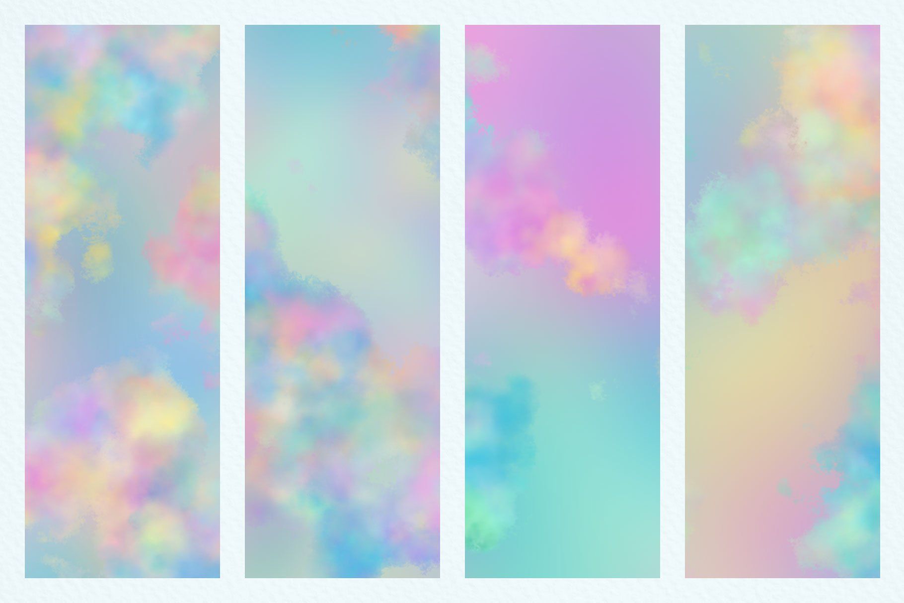 Ethereal Pastel Clouds Digital Watercolor Background