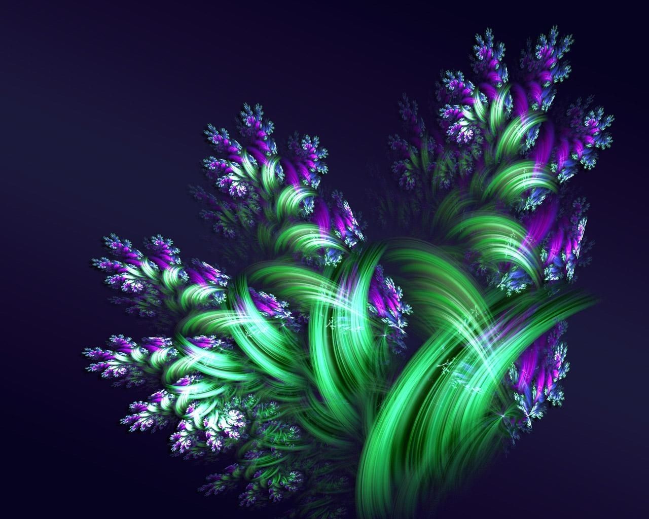 HQ Wallpaper Arena: Purple Green Fractal Flower