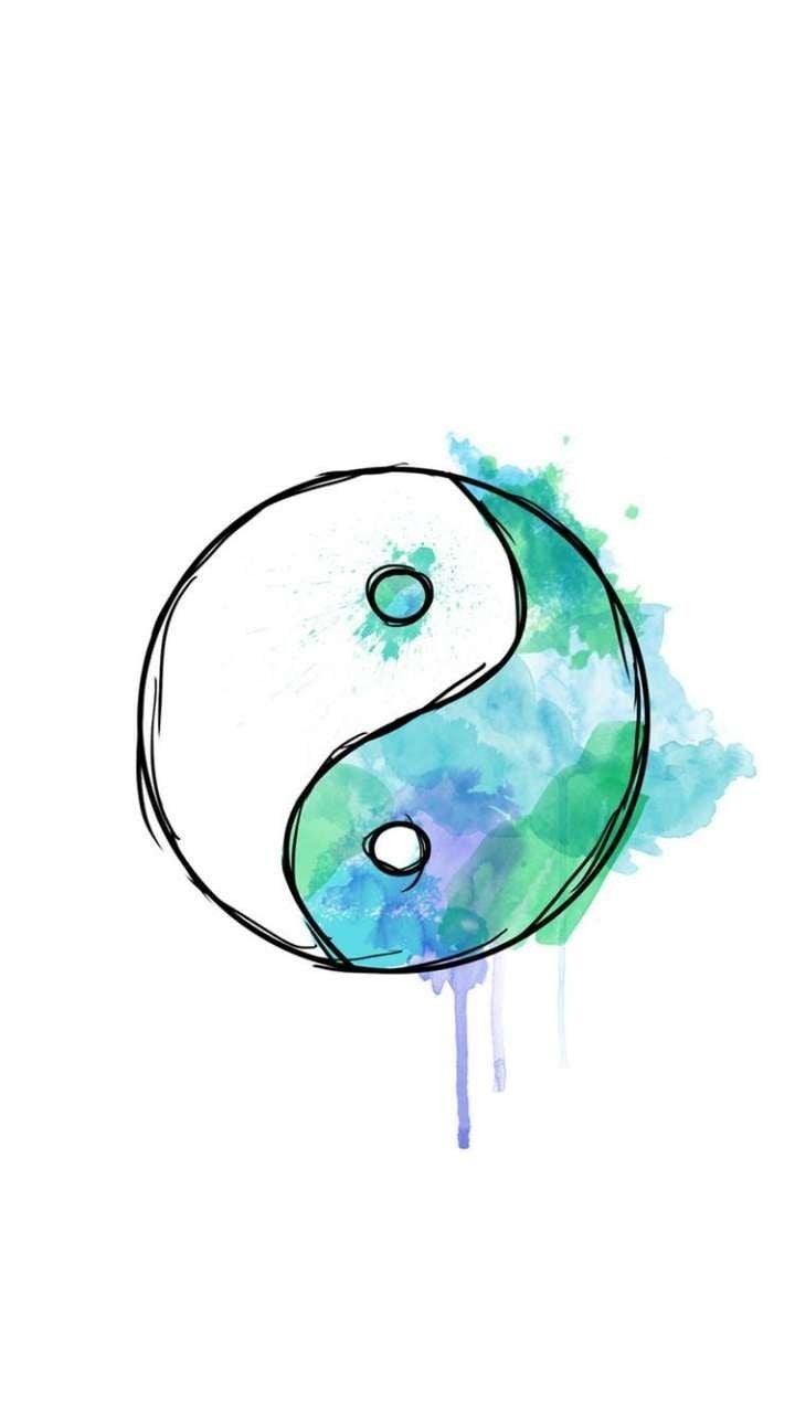 A colorful version of the Ying and Yang Symbol. Colorful drawings, Cool art drawings, Cool wallpaper cartoon
