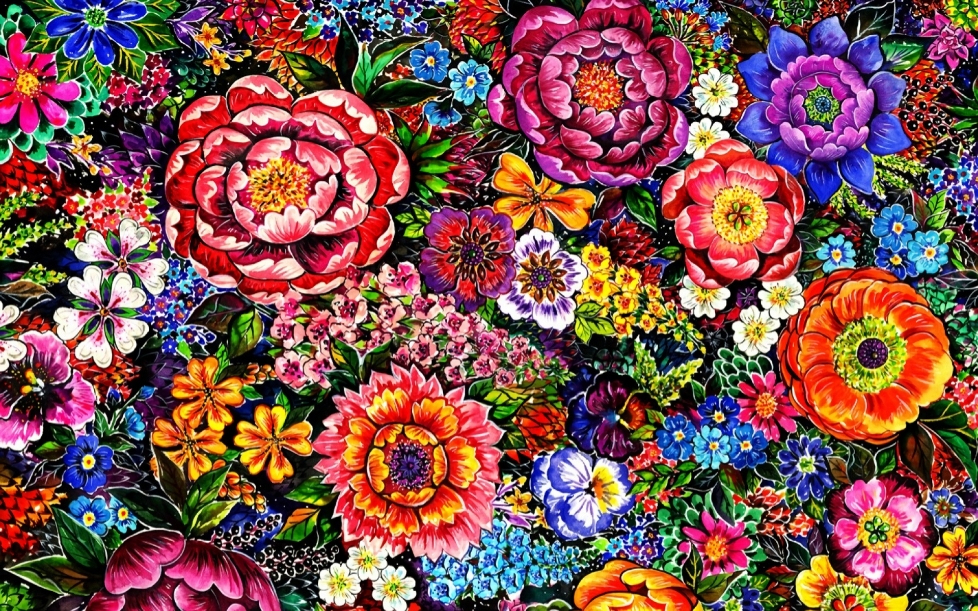 Flower Painting Wallpaper Free Flower Painting Background