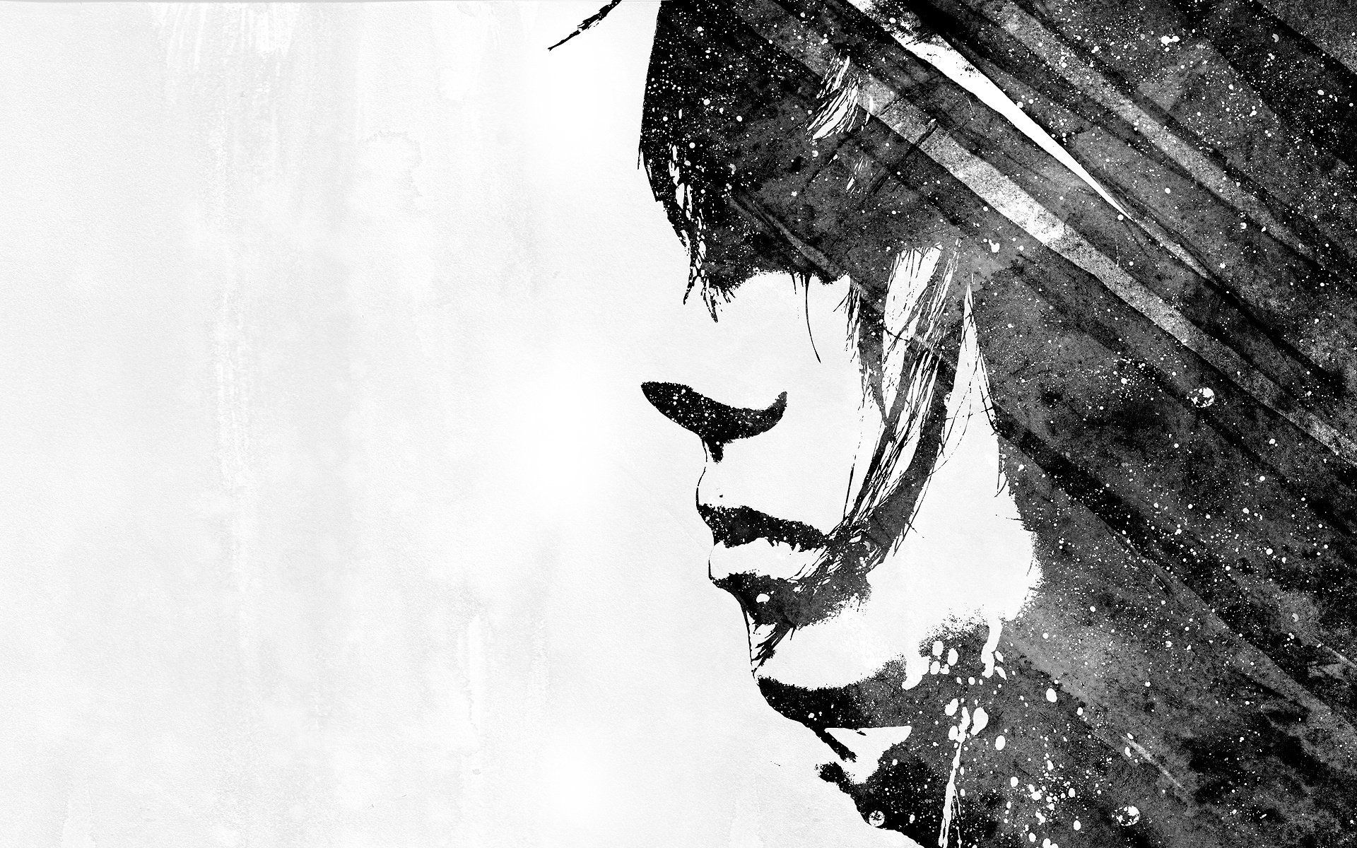 People Grunge Texture Men Portrait Profile Background Music B B Teddy Face Drawings Anime Black And White HD Wallpaper