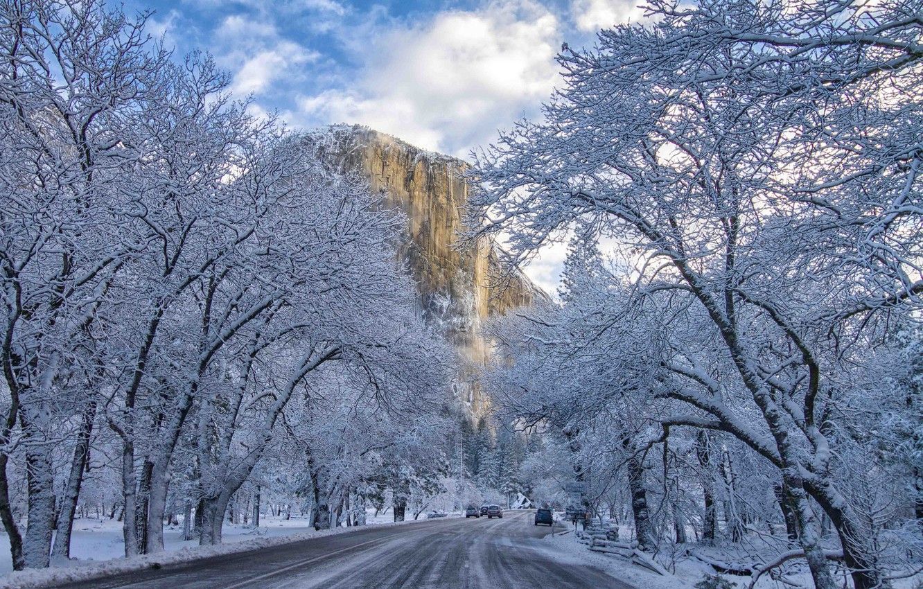 Wallpaper winter, nature, Yosemite National Park, The Captain image for desktop, section пейзажи