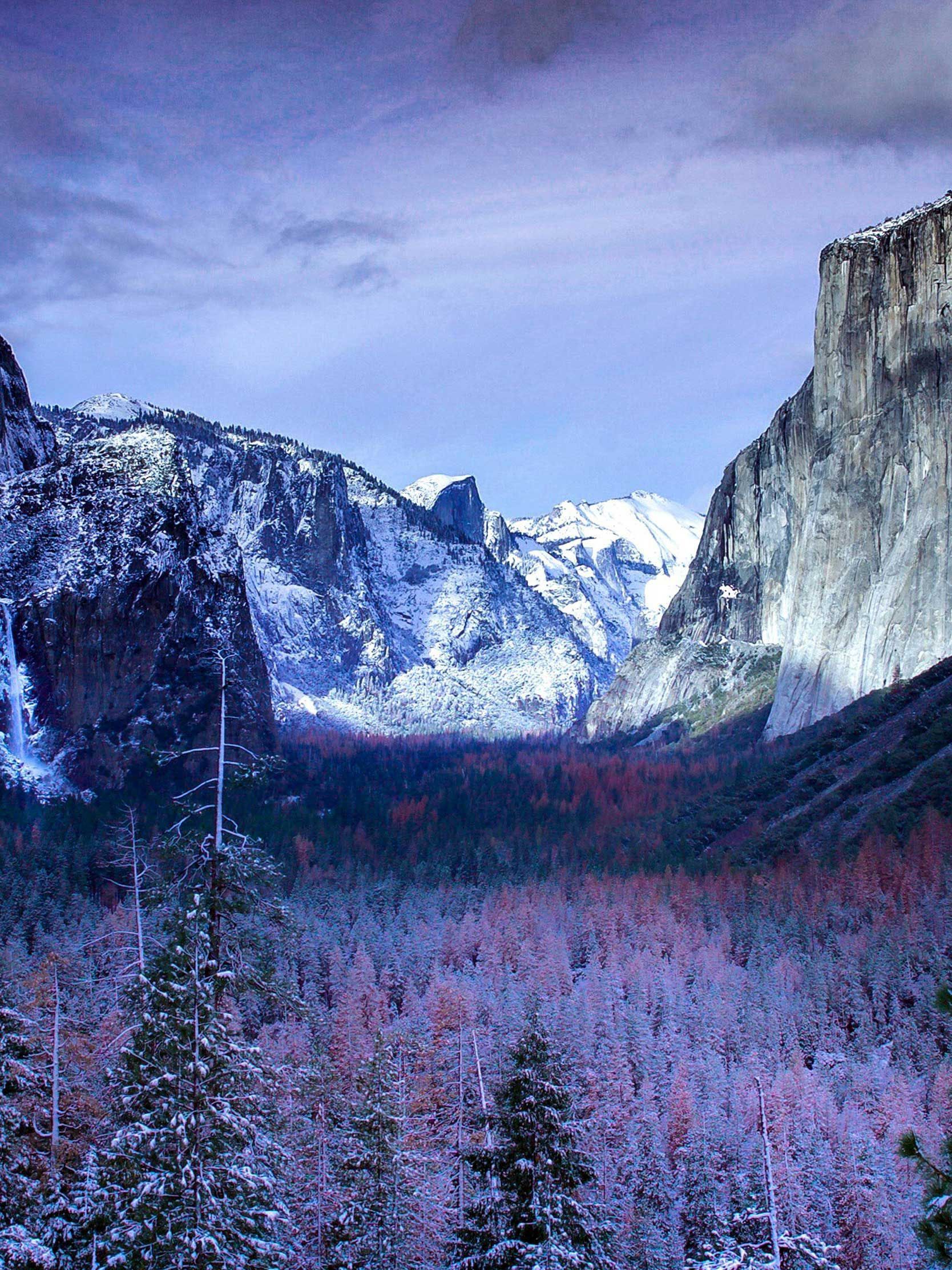Yosemite valley yosemite national park winter snow k iPad Air Wallpaper HD. iPad air wallpaper, Yosemite valley, Yosemite national park