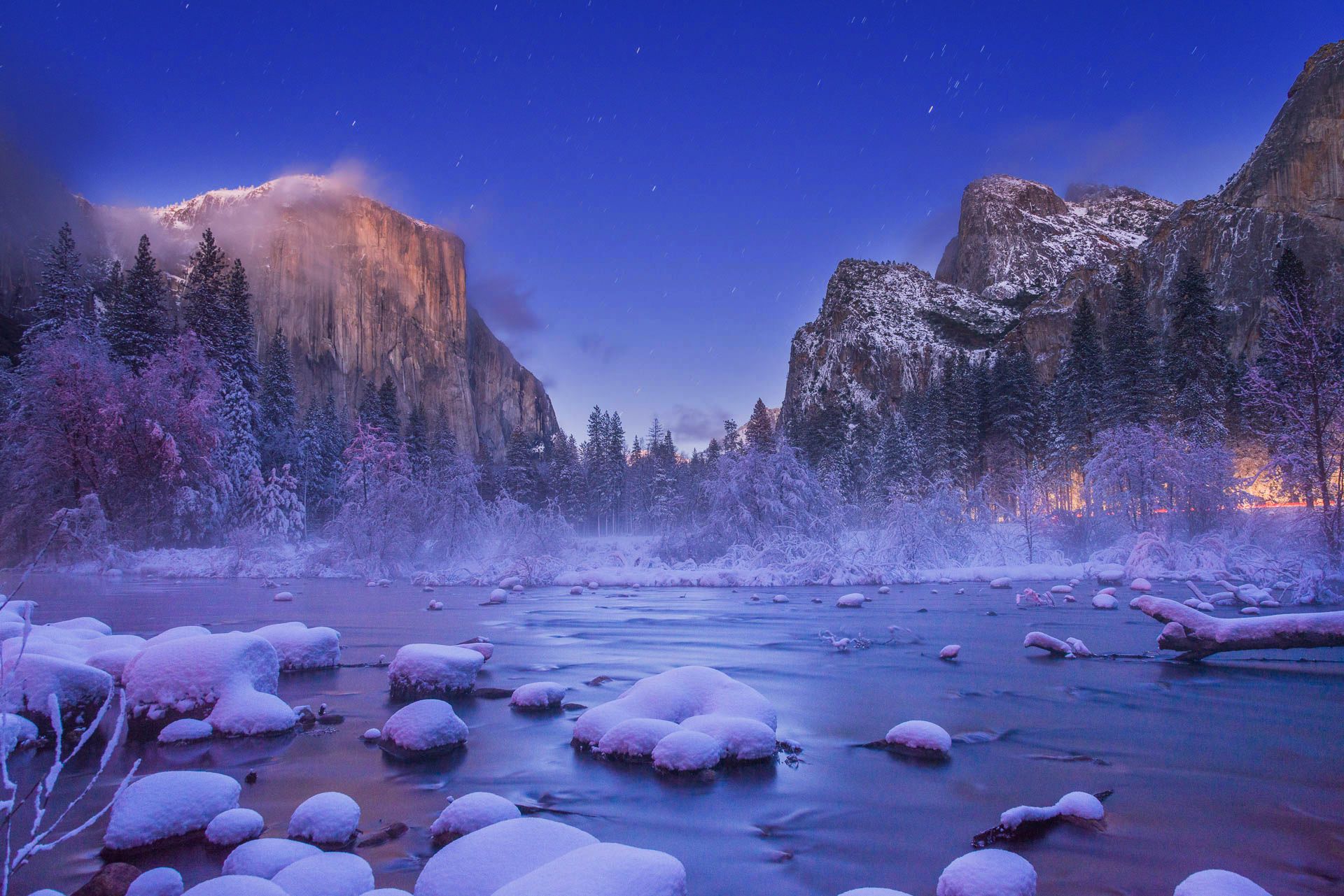 #mountains, #water, #nature, #cold, #Yosemite National Park, #El Capitan, #landscape, #snow, #winter, wallpaper