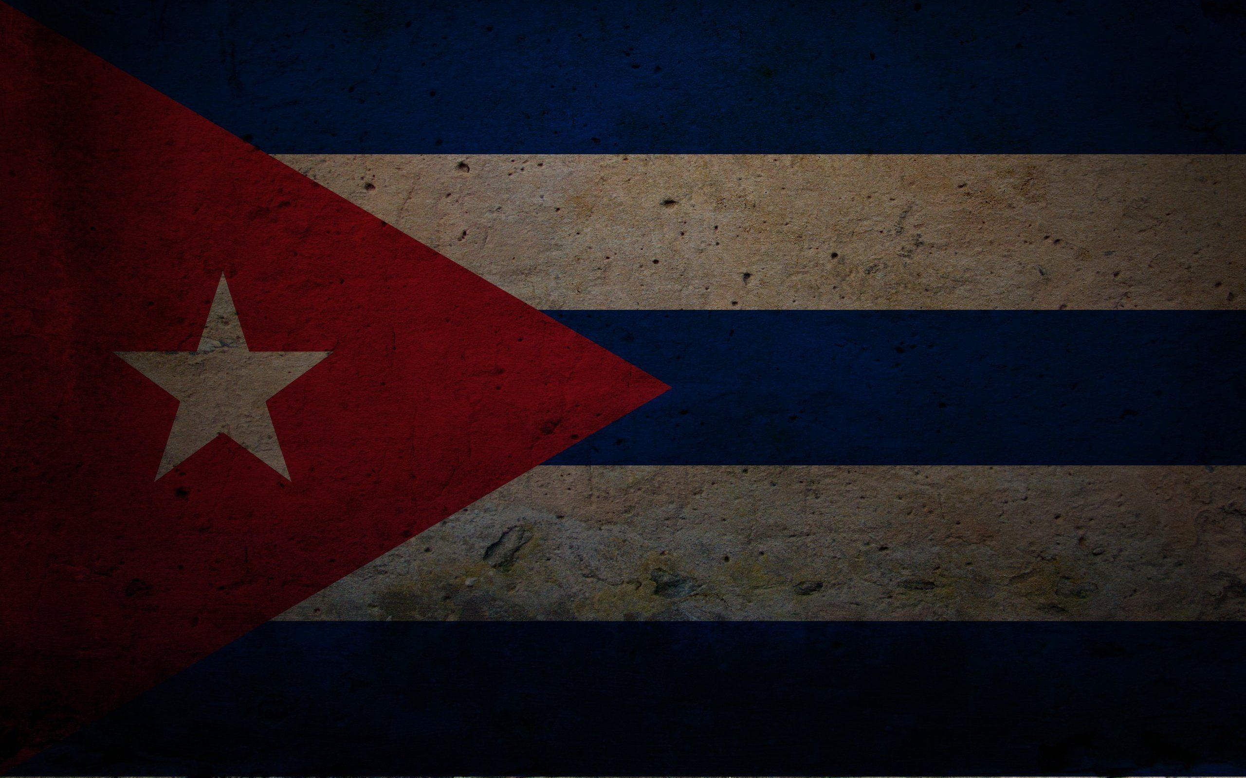 Cuba Flag On Grunge Wall HD Wallpaper