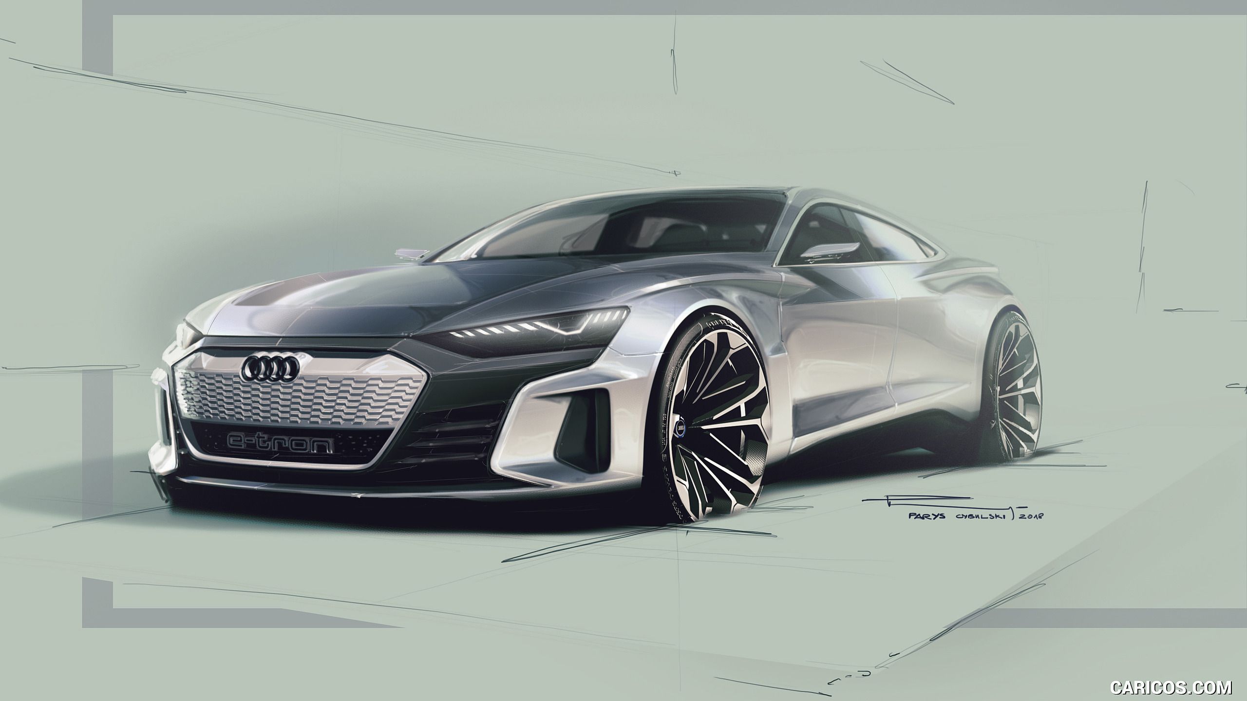 Audi E Tron GT Concept Sketch. HD Wallpaper