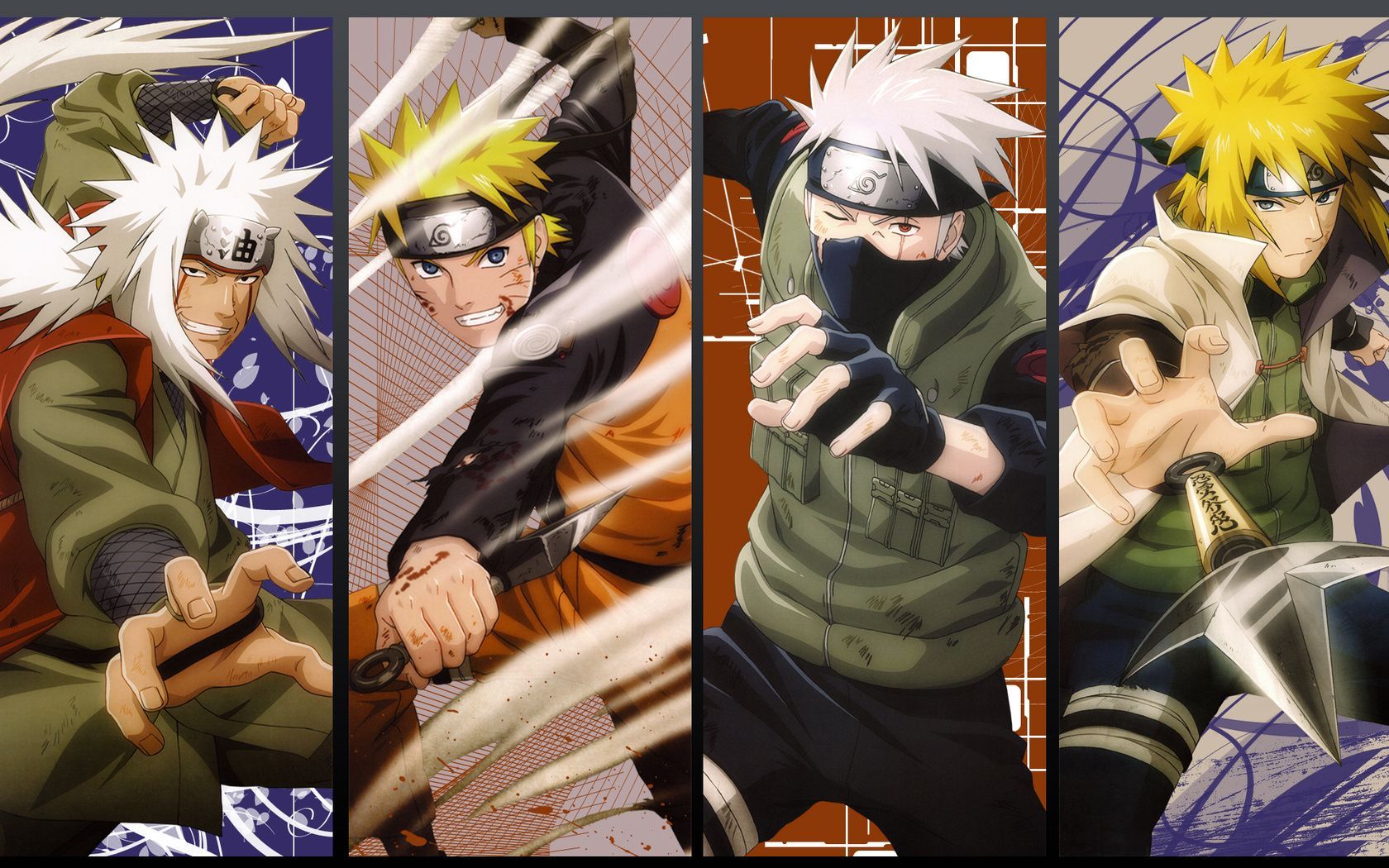 Jiraiya, Naruto, Kakashi & Minato Master & Apprentice Naruto Shippuden Wallpaper. Jiraya, Jiraya naruto, Desenho de menina