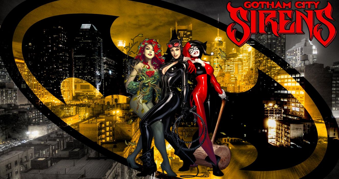 GOTHAM CITY SIRENS D C Dc Comics Catwoman Poison Ivy Harley Quinn Superhero Gotham City Sirens Wallpaperx1080