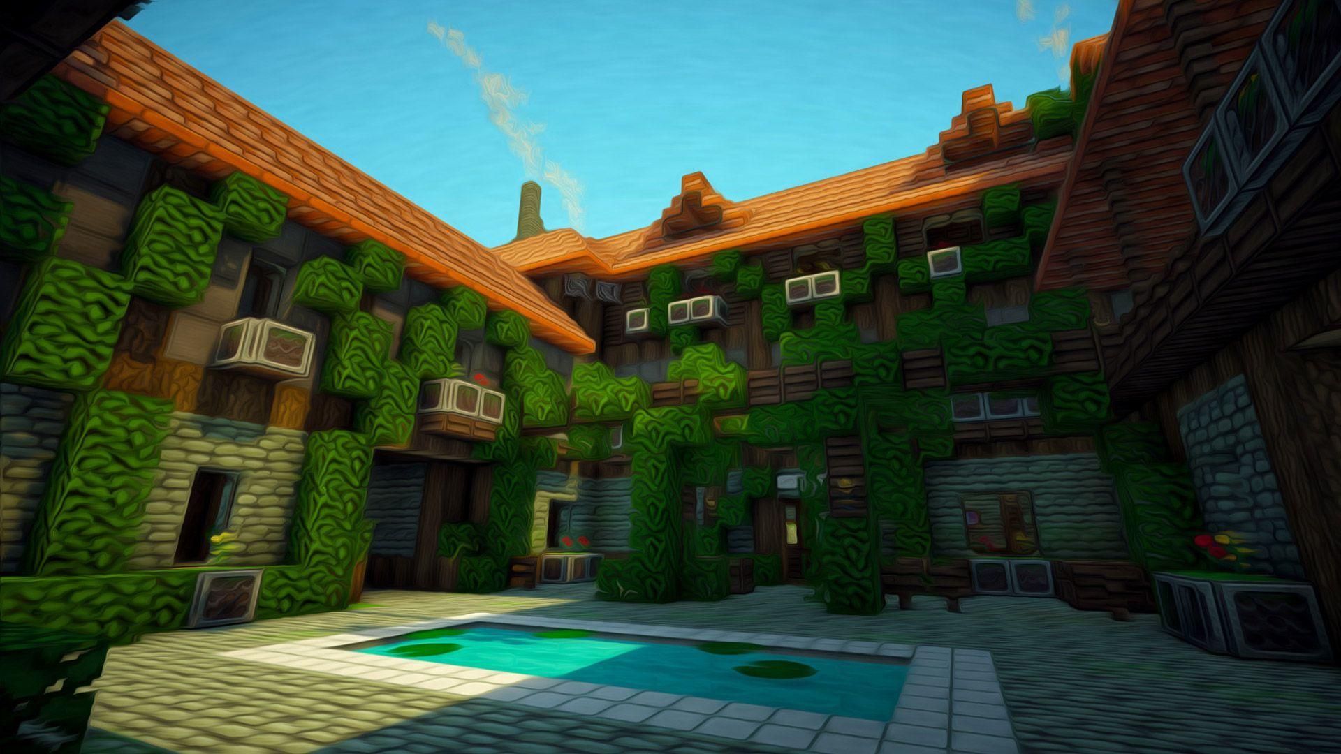 Minecraft House Wallpaper