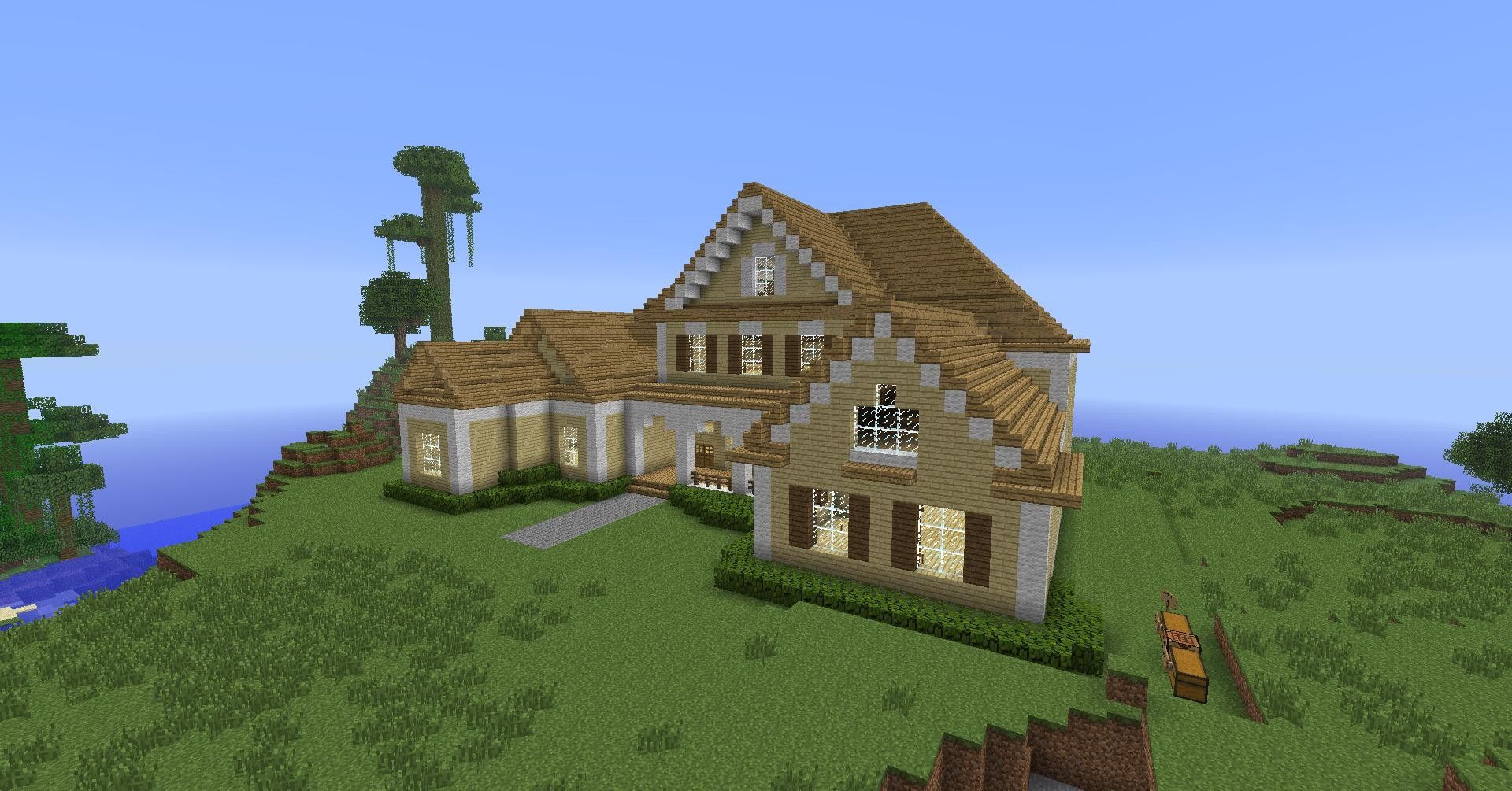 Minecraft House Wooden. Modern minecraft houses, Minecraft house designs, Minecraft roof