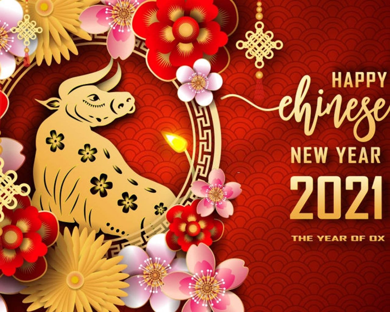 Happy Chinese New Year 2021 Red Wallpaper HD, Wallpaper13.com