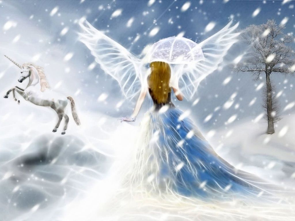 Fairy Background Wallpaper: Great White Snow Fairy Background Wallpaper