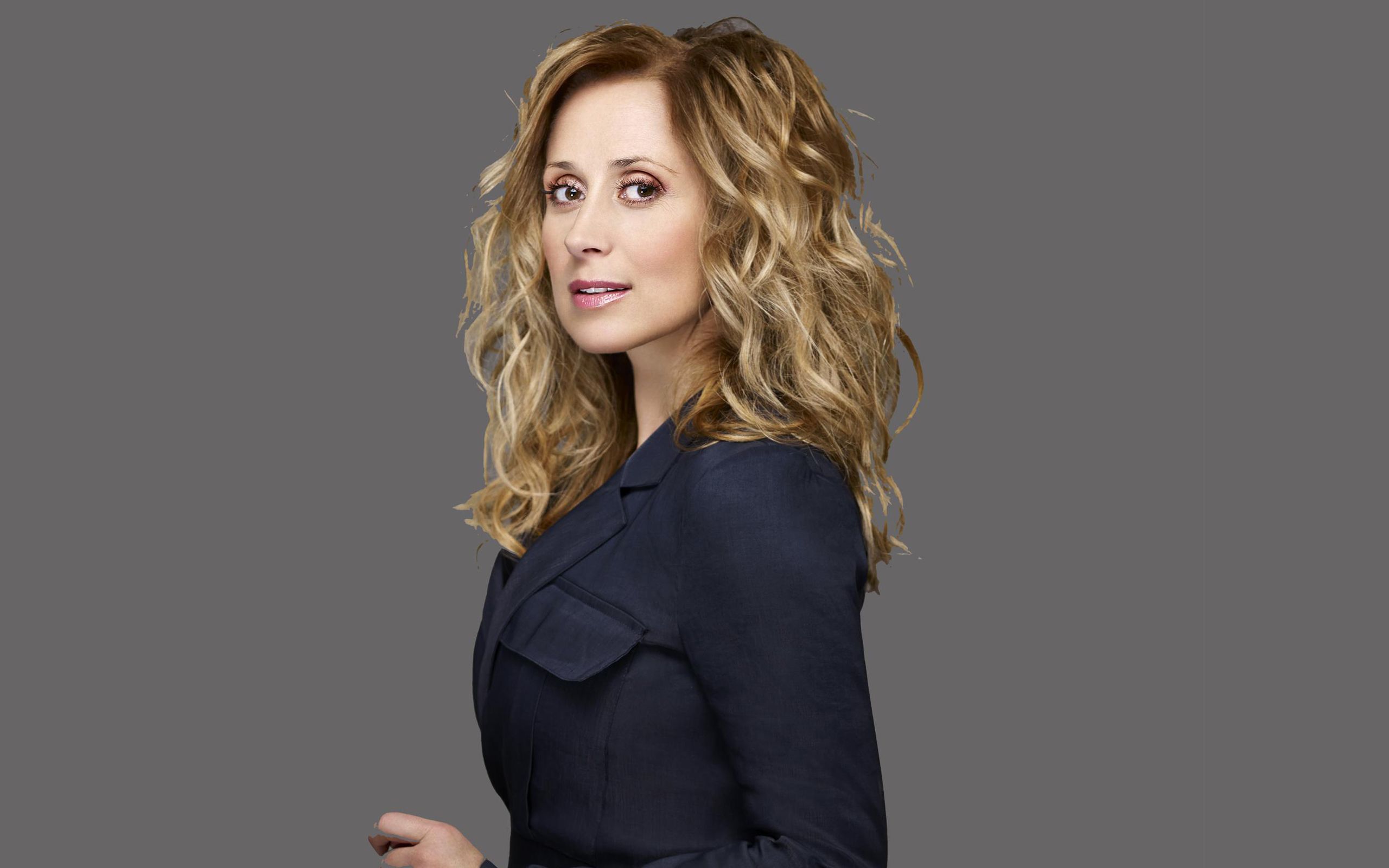 Download Wallpaper Lara Fabian, Canadian Singer, Blonde, Beautiful Woman, Portrait, Smile, Make Up For Desktop With Resolution 2560x1600. High Quality HD Picture Wallpaper