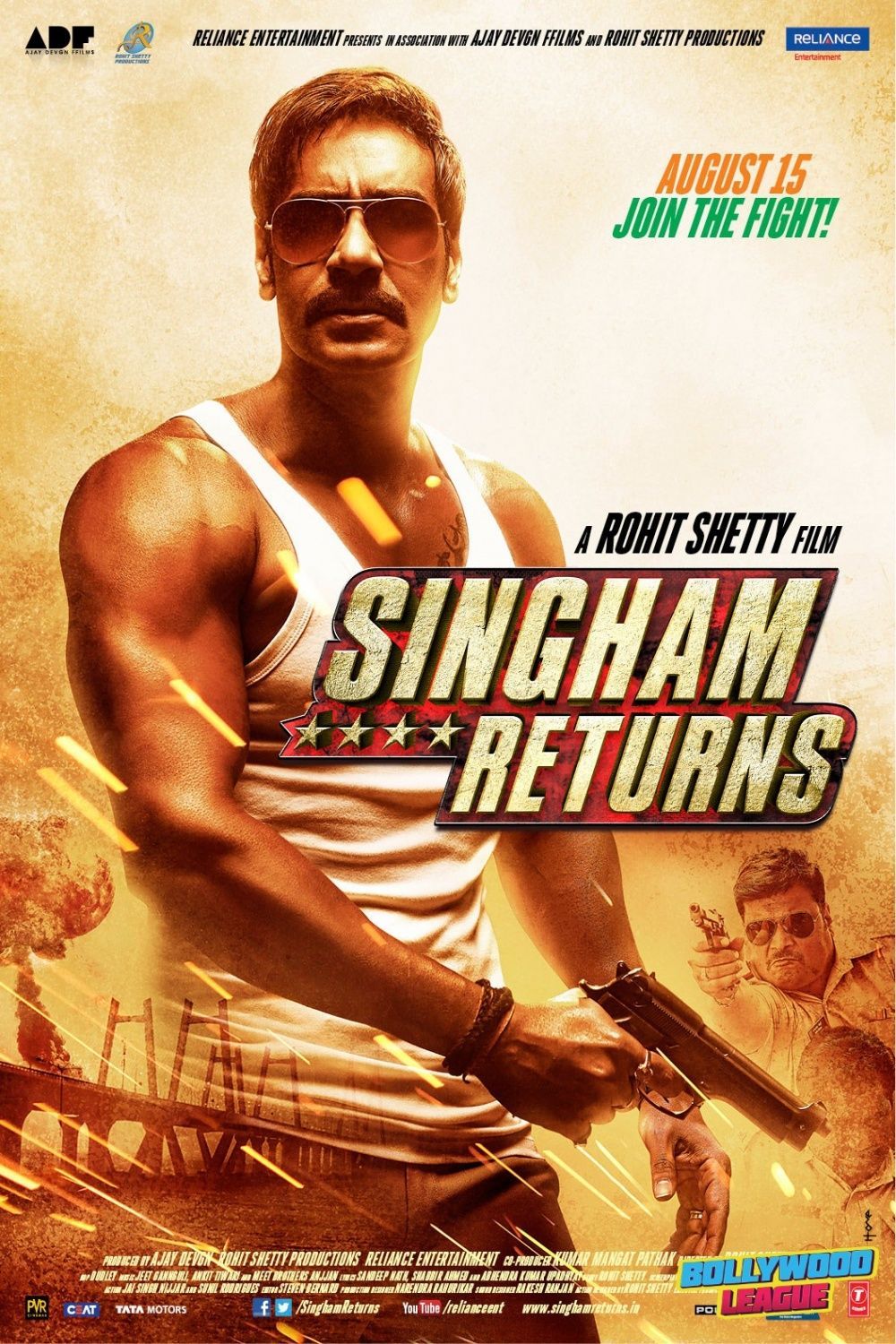 Singham Returns Ajay Devgn Movie Poster Wallpaper. HD movies download, Download movies, Full movies free