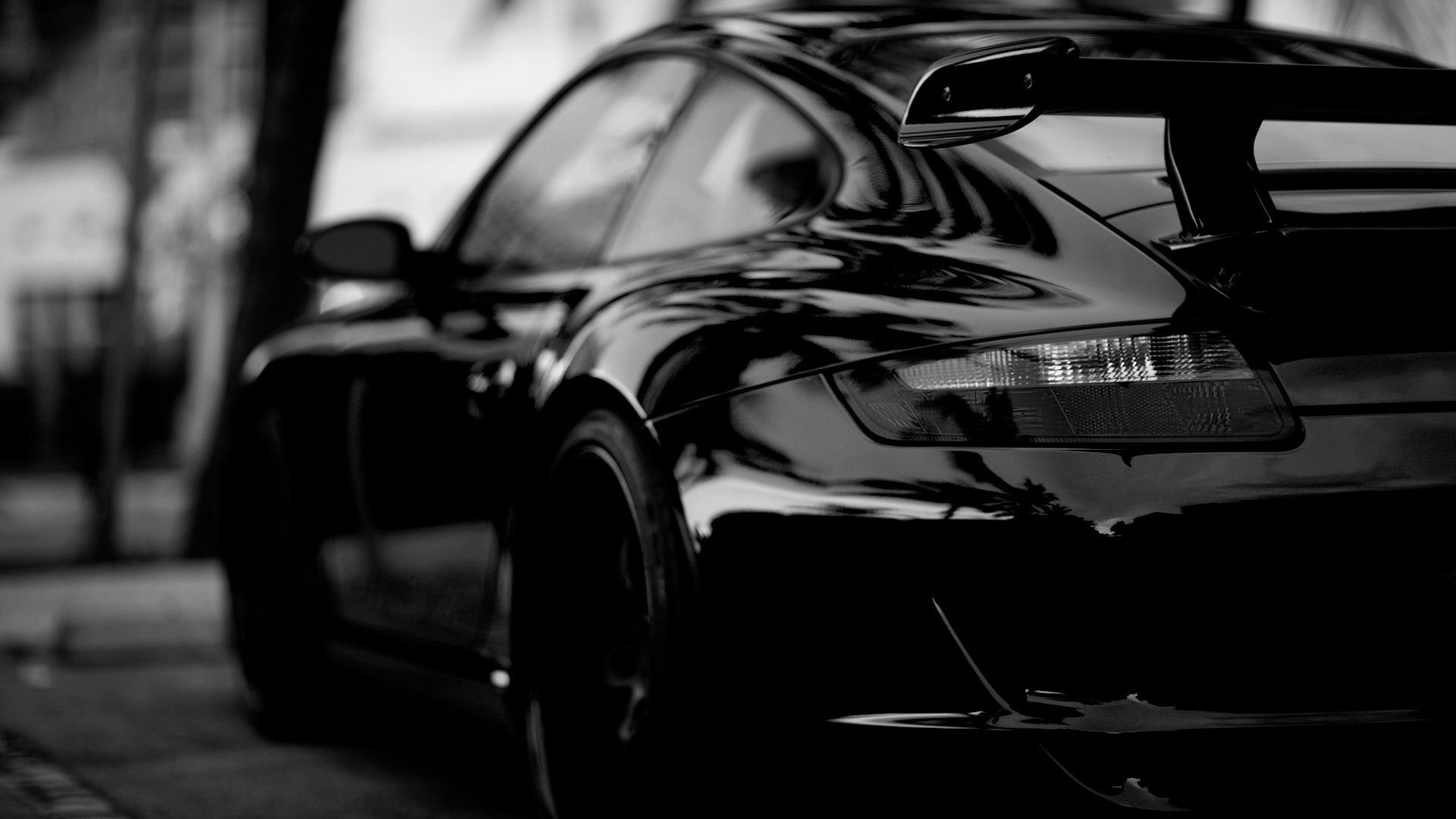 Porsche in Black Wallpaper in jpg format for free download
