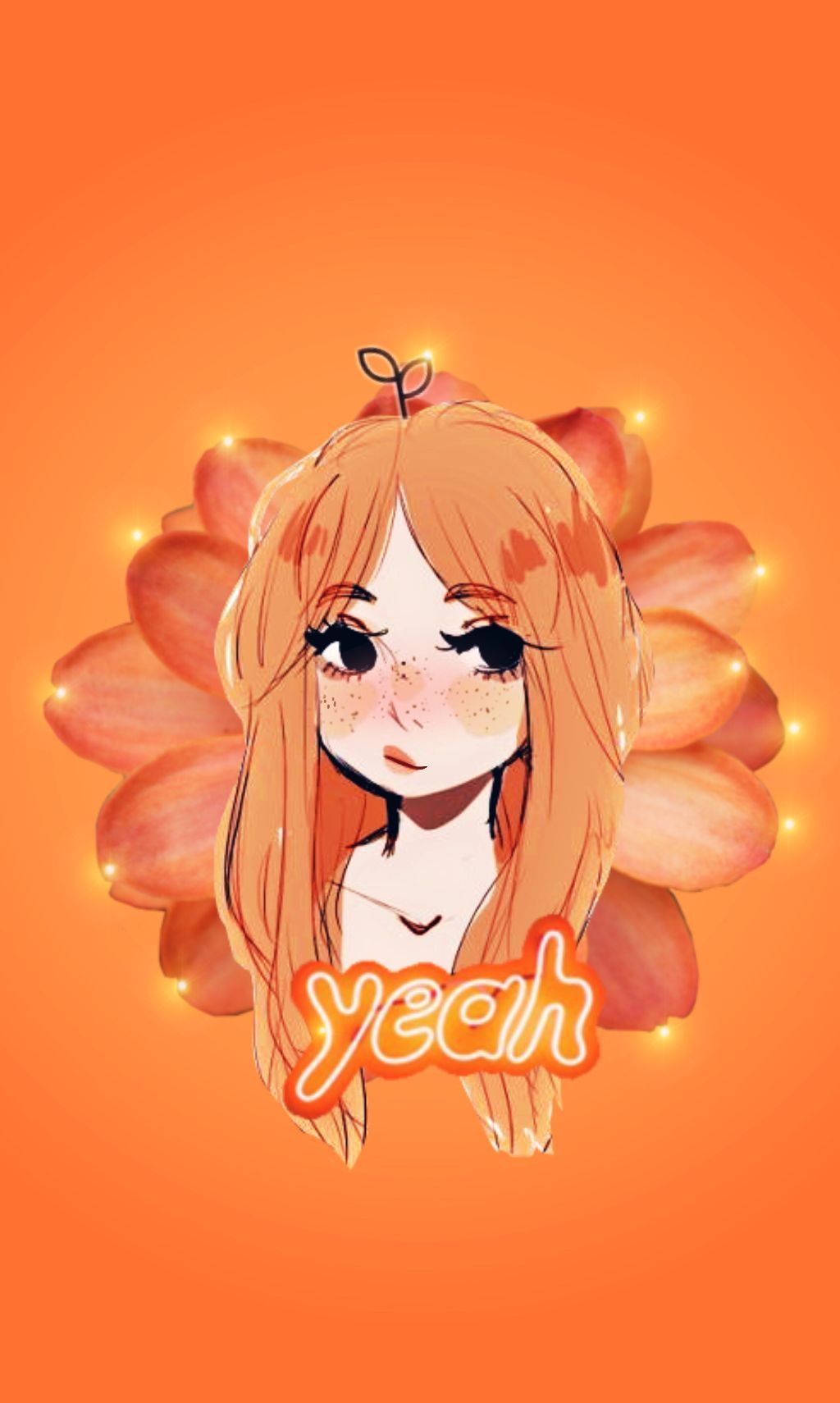 Orange Aesthetic Girl Wallpaper