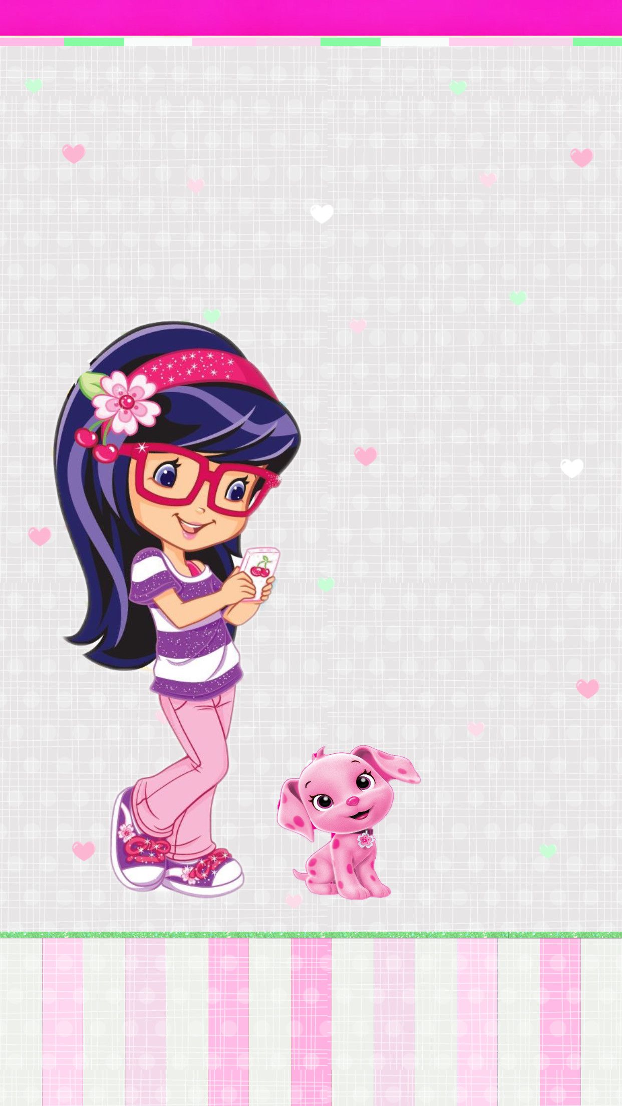 Wallpaper Cute Girl Wallpaper, Colorful Wallpaper, Shortcake With Dog Cartoon Wallpaper & Background Download