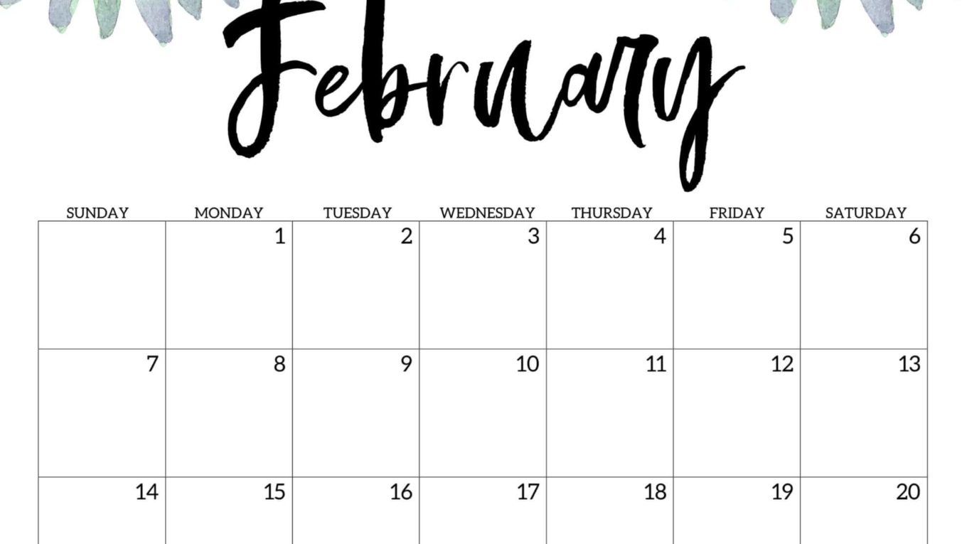 Floral February 2021 Calendar Wallpaper for Desktop and iPhone