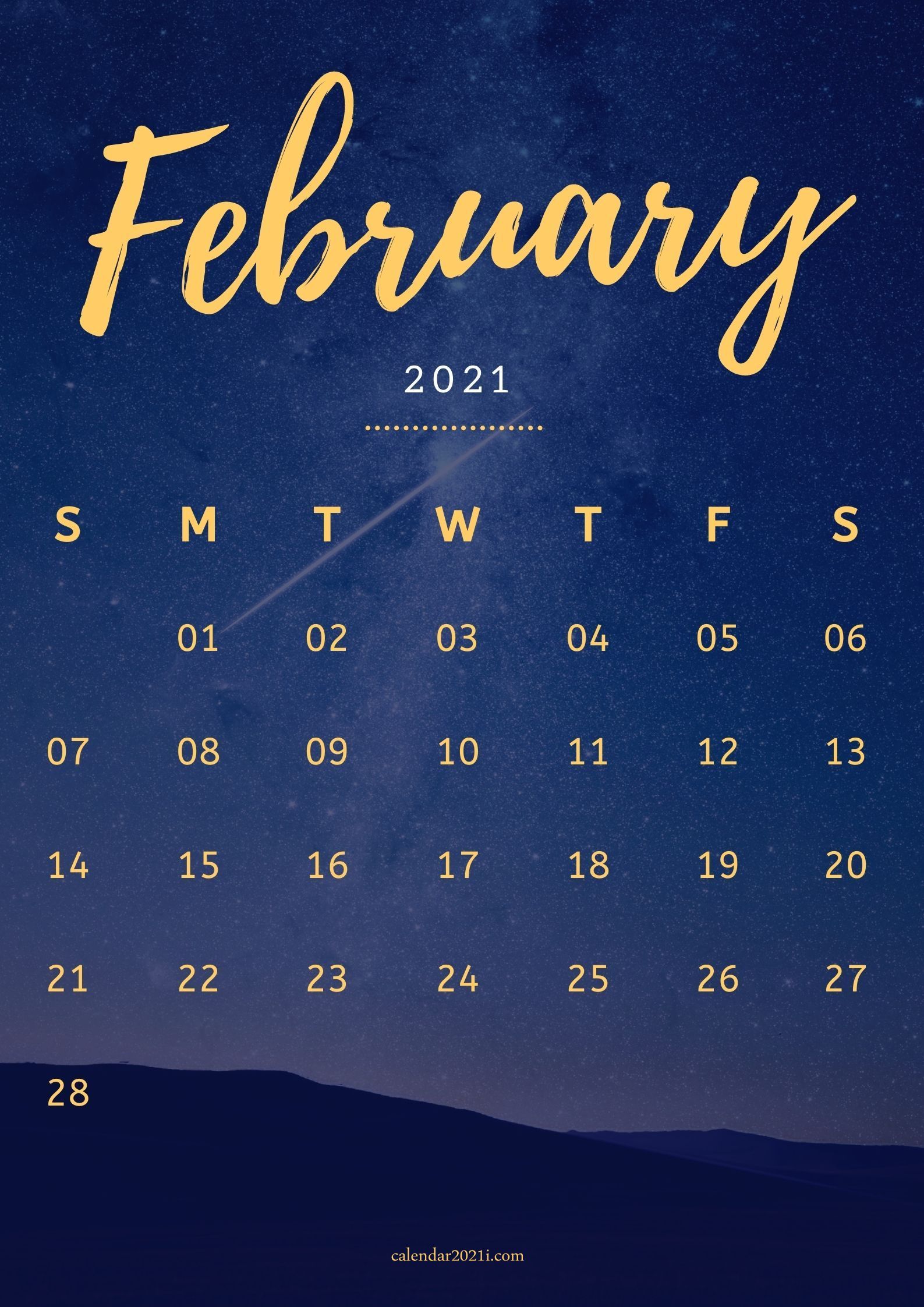 Free February 2021 Desktop Calendar Free Download Monthly 2021