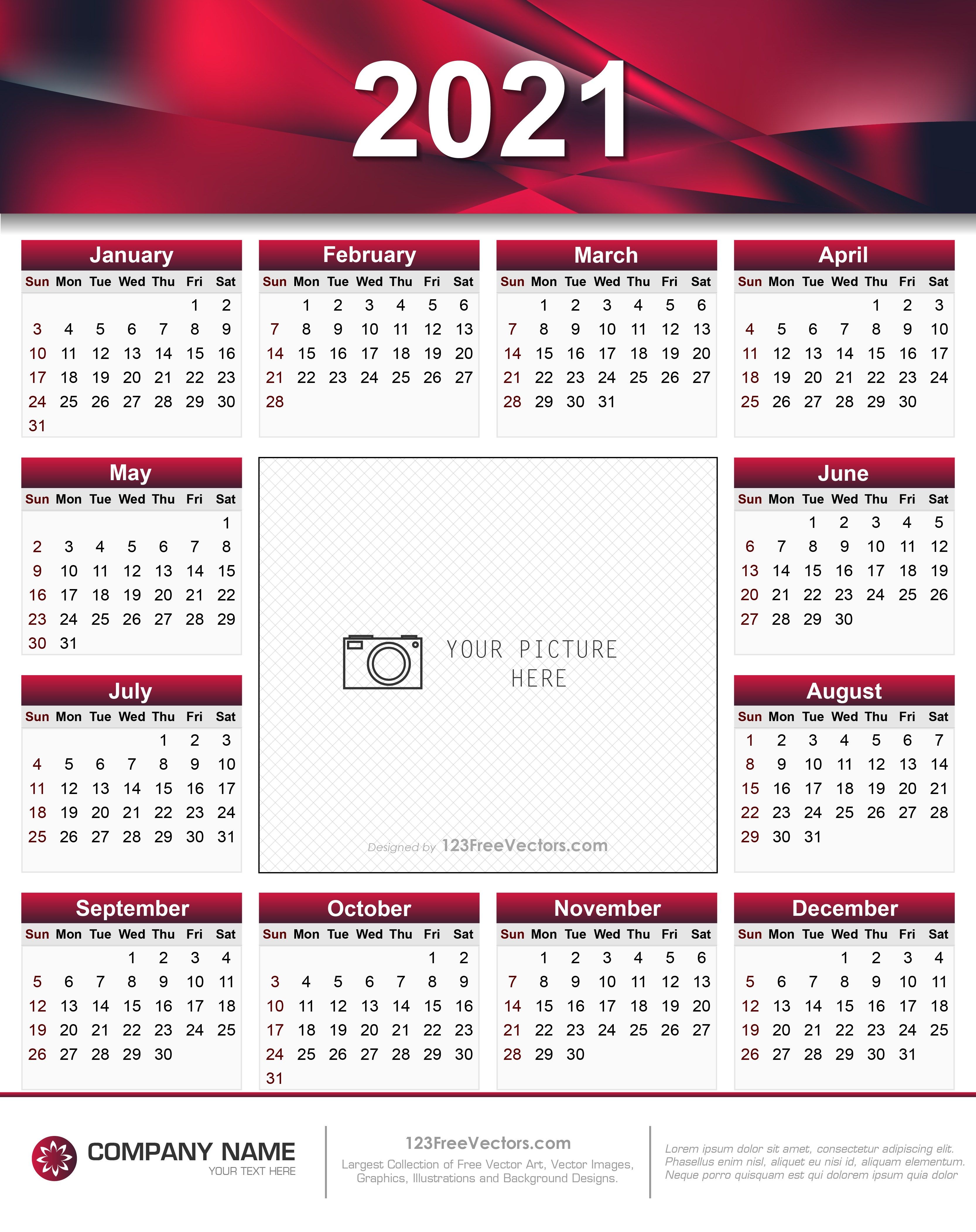 Free 2021 Calendar Printable