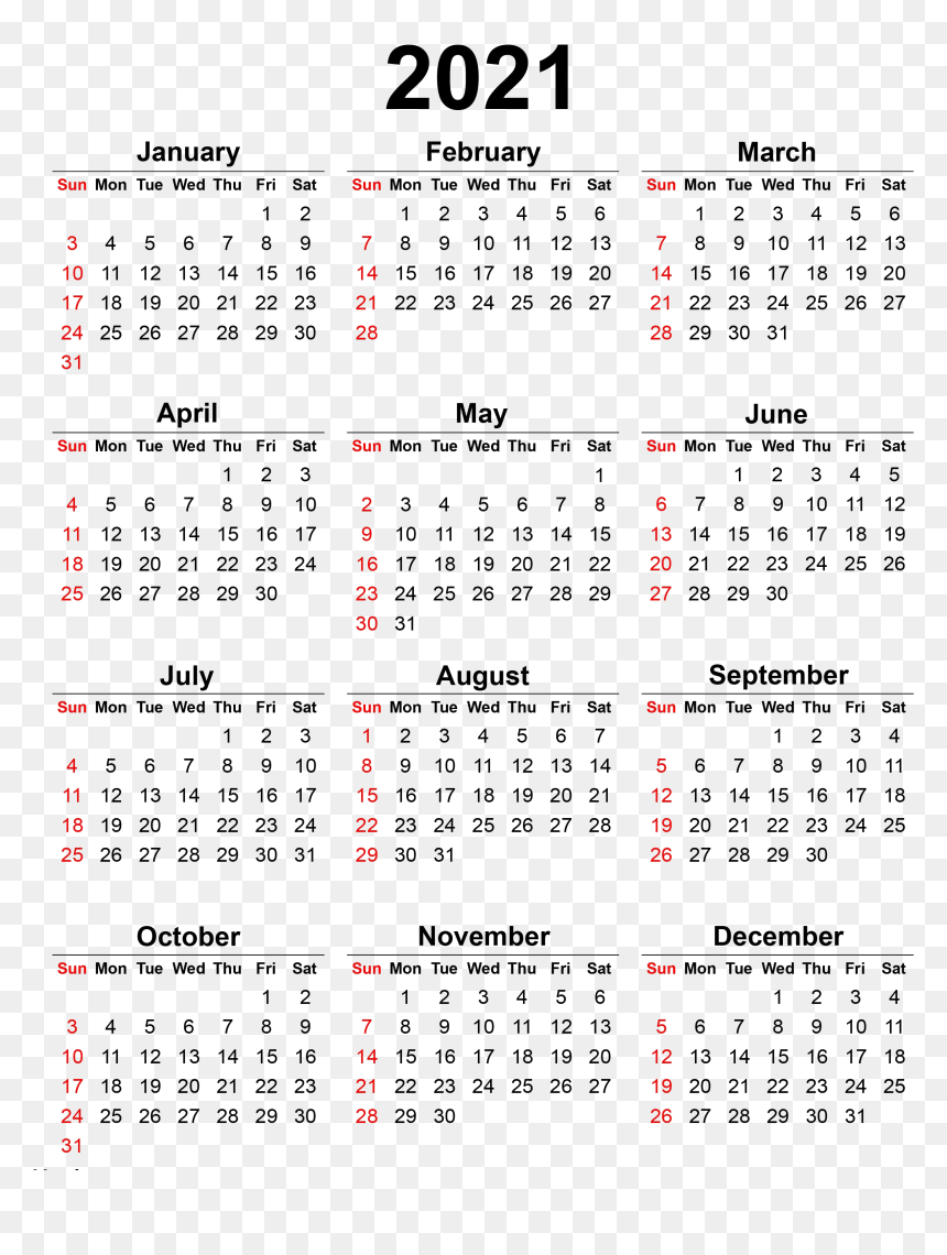 February 2021 Calendar Transparent Background - This february 2021 ...