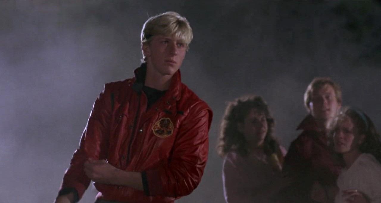 William Zabka as Johnny Lawrence in The Karate Kid (1984) Fight Scene. The karate kid Karate kid, Karate kid movie