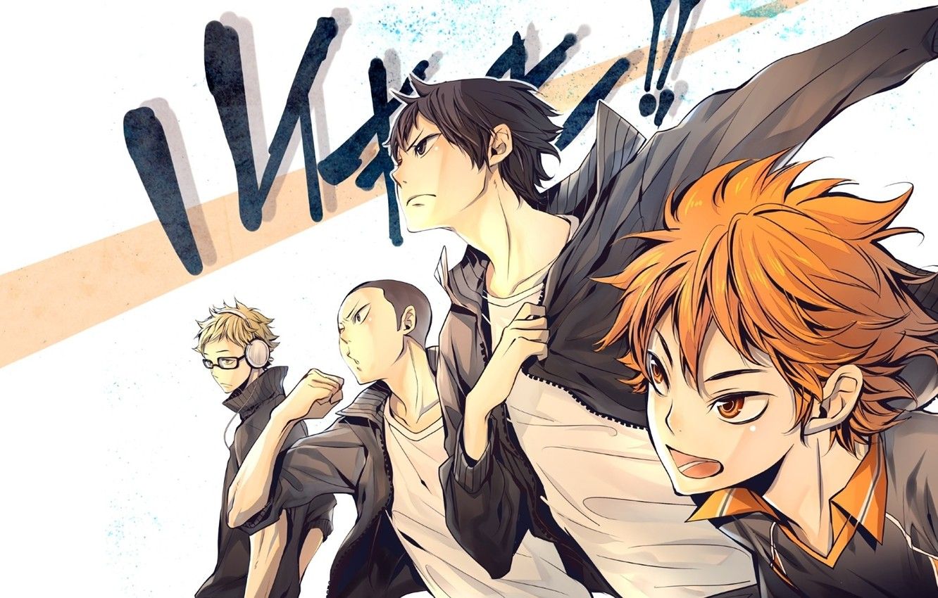 Wallpaper anime, art, team, guys, Haikyuu, Karasuma image for desktop, section прочее