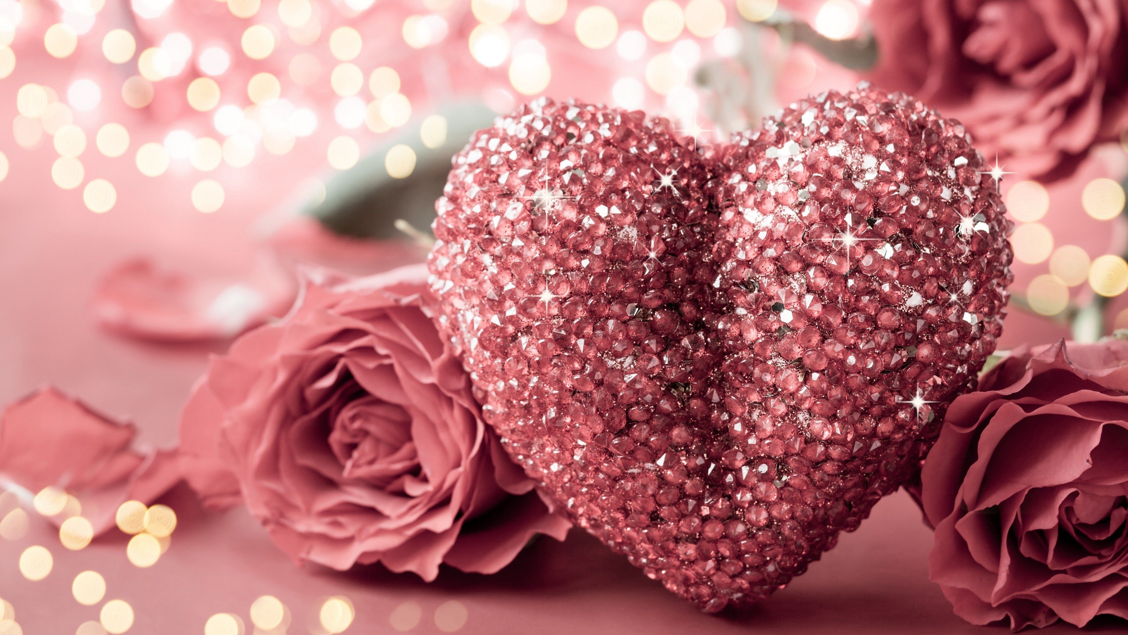 Pink Heart Wallpaper Valentines Day Pink Heart Sparkles Resolution Valentines Day HD Wallpaper