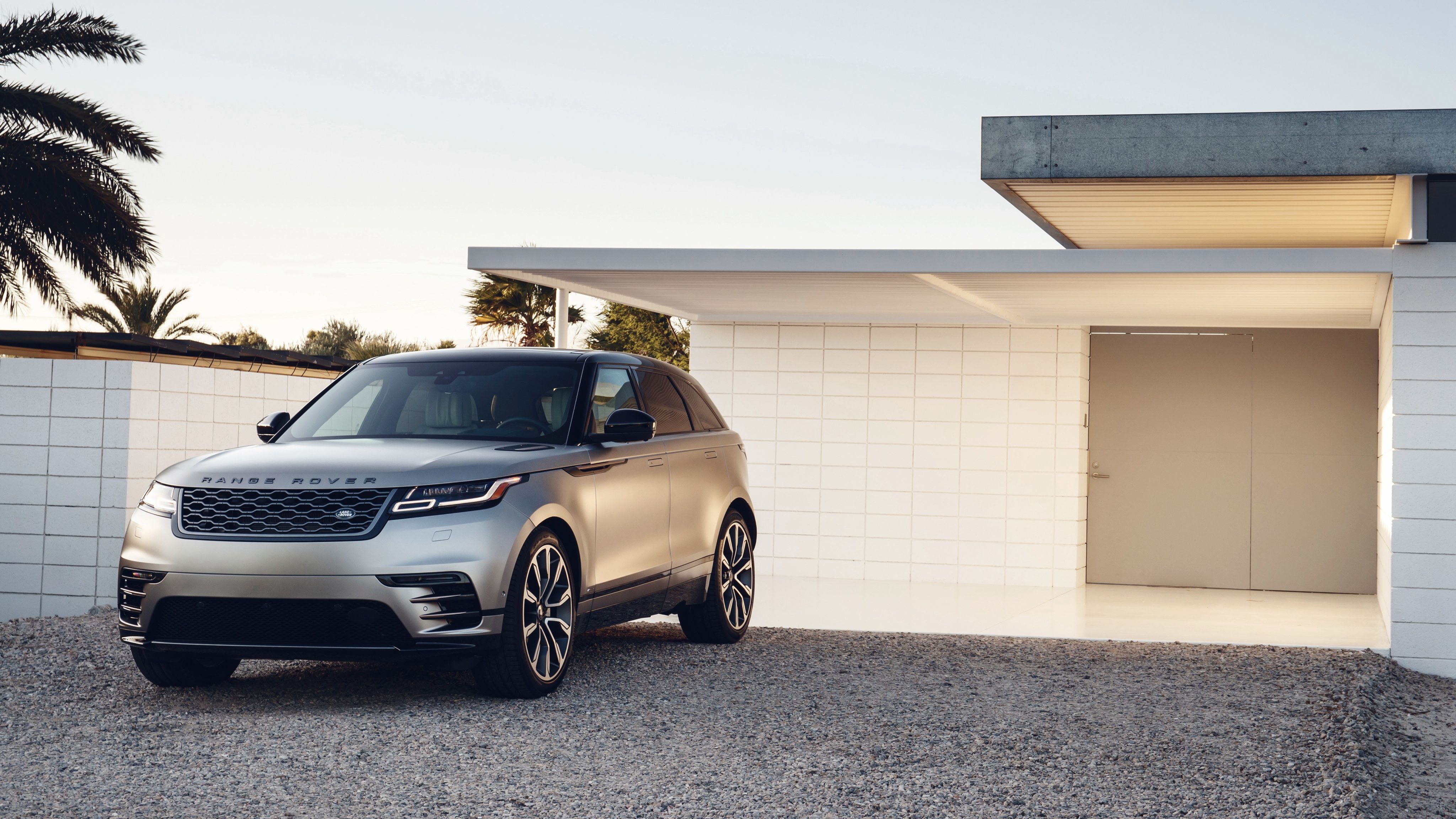 Download wallpaper Land Rover, Range Rover Velar, Dynamic, 4k, silver, new SUV, luxury cars, Range Rover for desktop with resolution 4096x2304. High Quality HD picture wallpaper