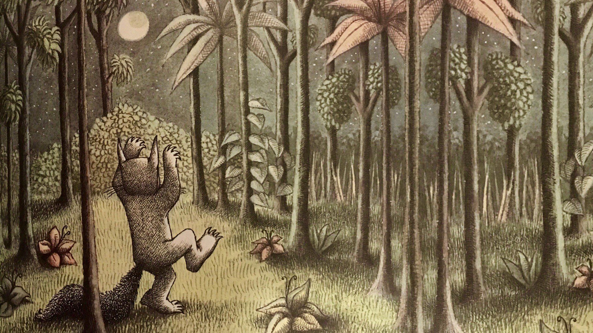 Maurice Sendak, Where the Wild Things Are, Night, Forest HD Wallpaper / Desktop and Mobile Image & Photo