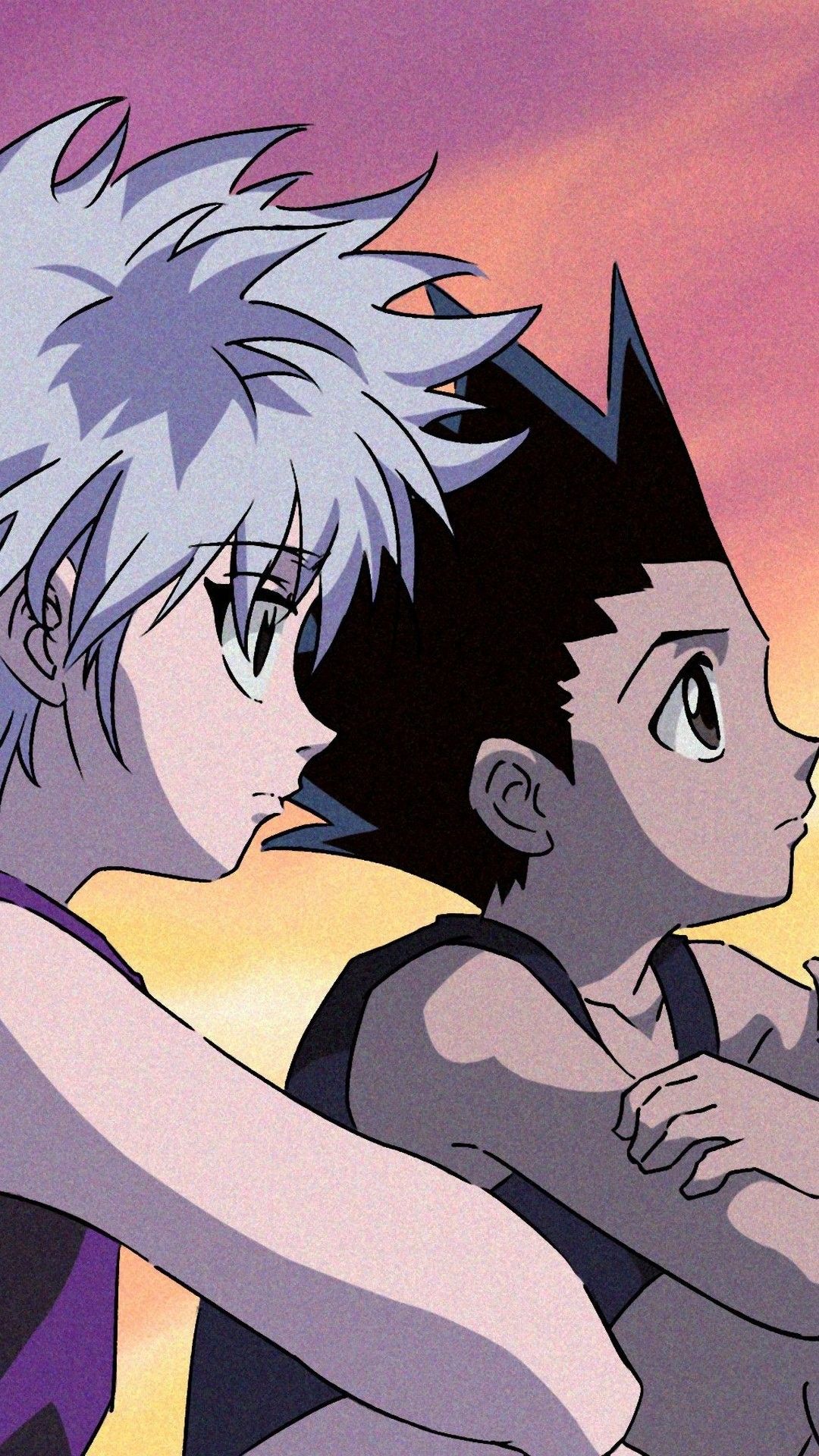 Download Sitting Gon And Killua Of Hunter X Hunter Iphone Wallpaper