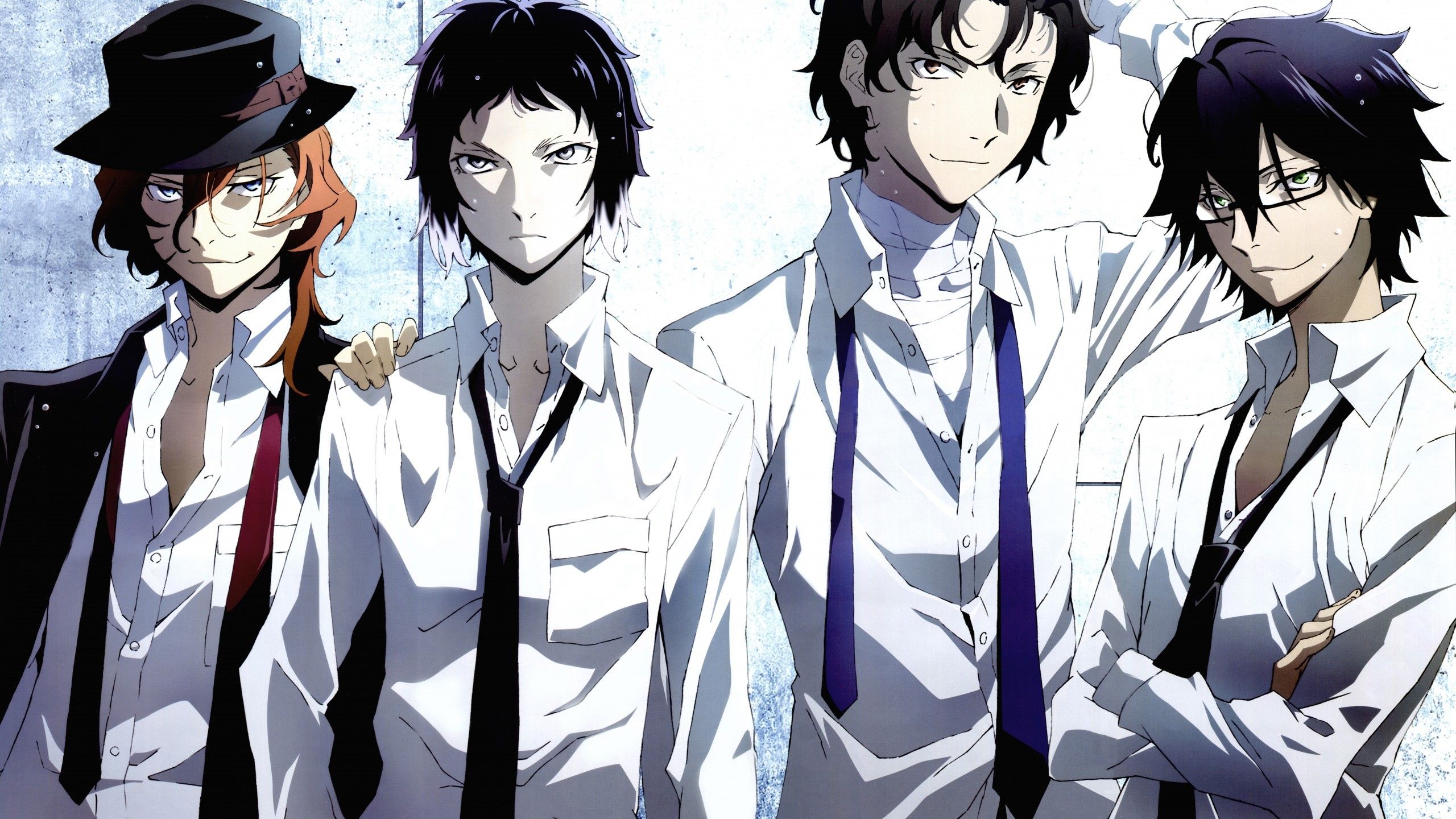 Download 2560x1440 Bungou Stray Dogs, Nakahara Chuuya, Edogawa Ranpo, Dazai Osamu, Akutagawa Ryunosuke Wallpaper for iMac 27 inch