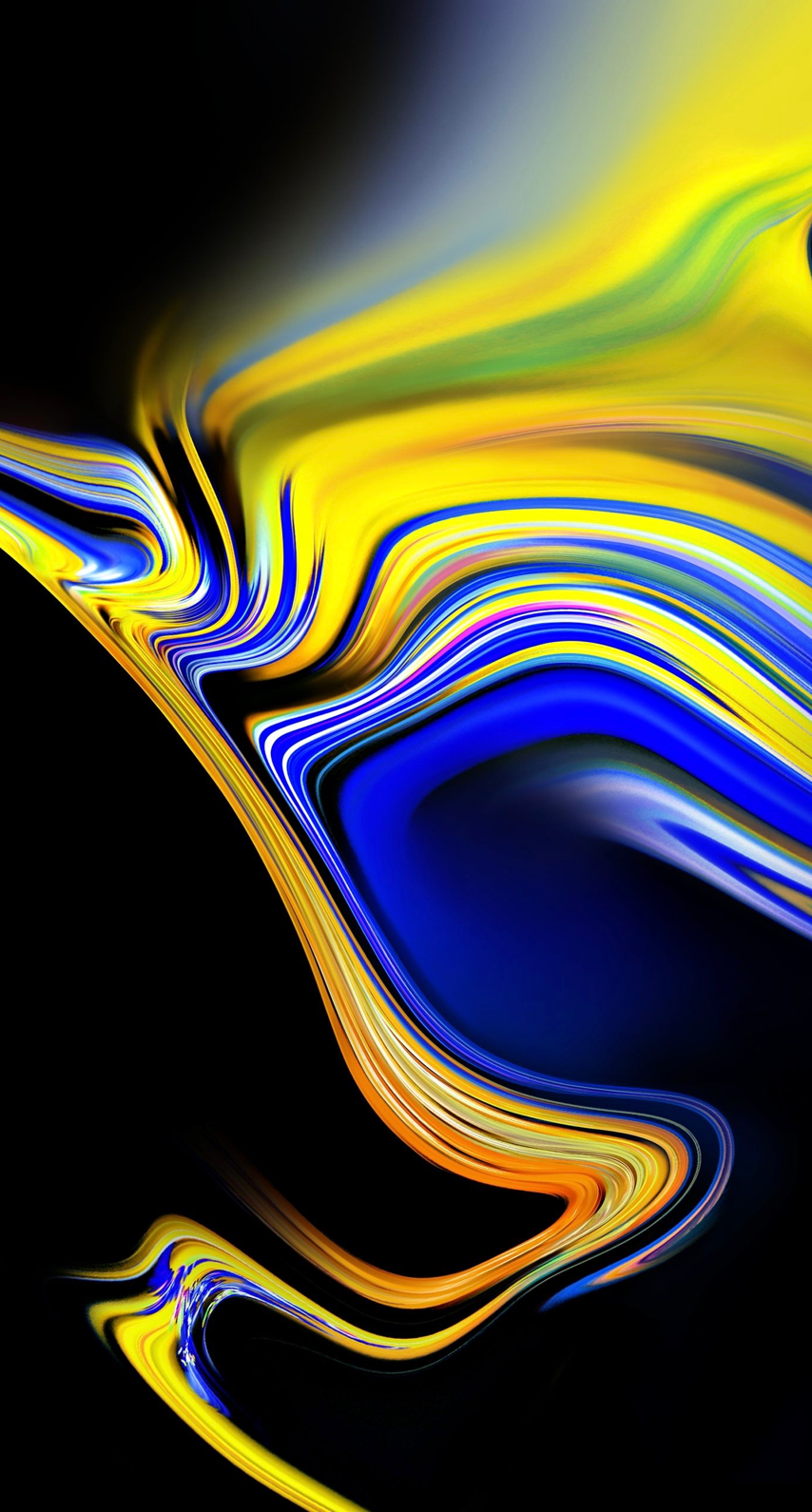 Colourful Fluid ink colorful texture for iphone and desktop wallpaper, black blue and yellow. Desktop wallpaper art, Desktop wallpaper design, Painting wallpaper