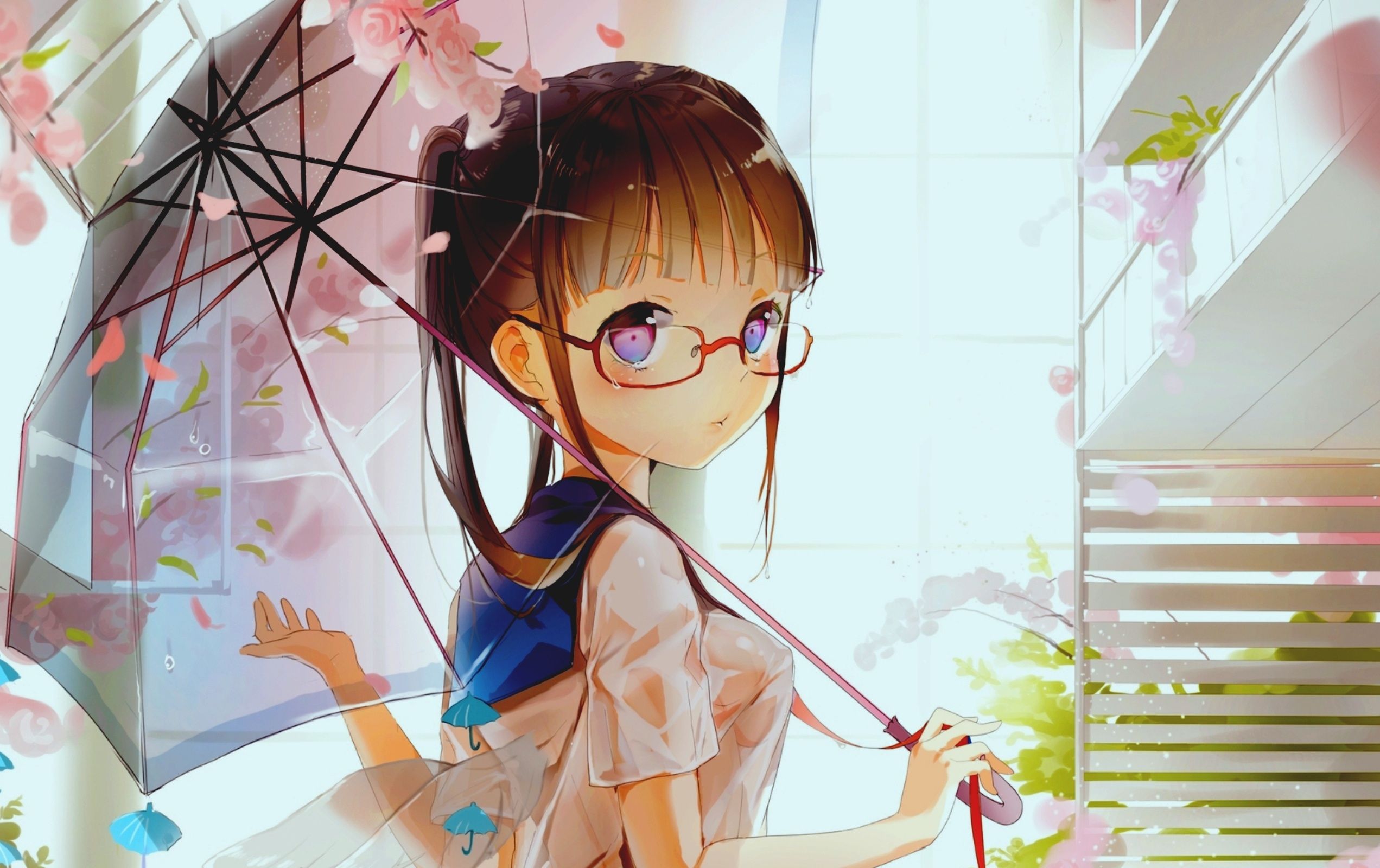 Cute Anime Girl With Glasses Wallpapers - Wallpaper Cave