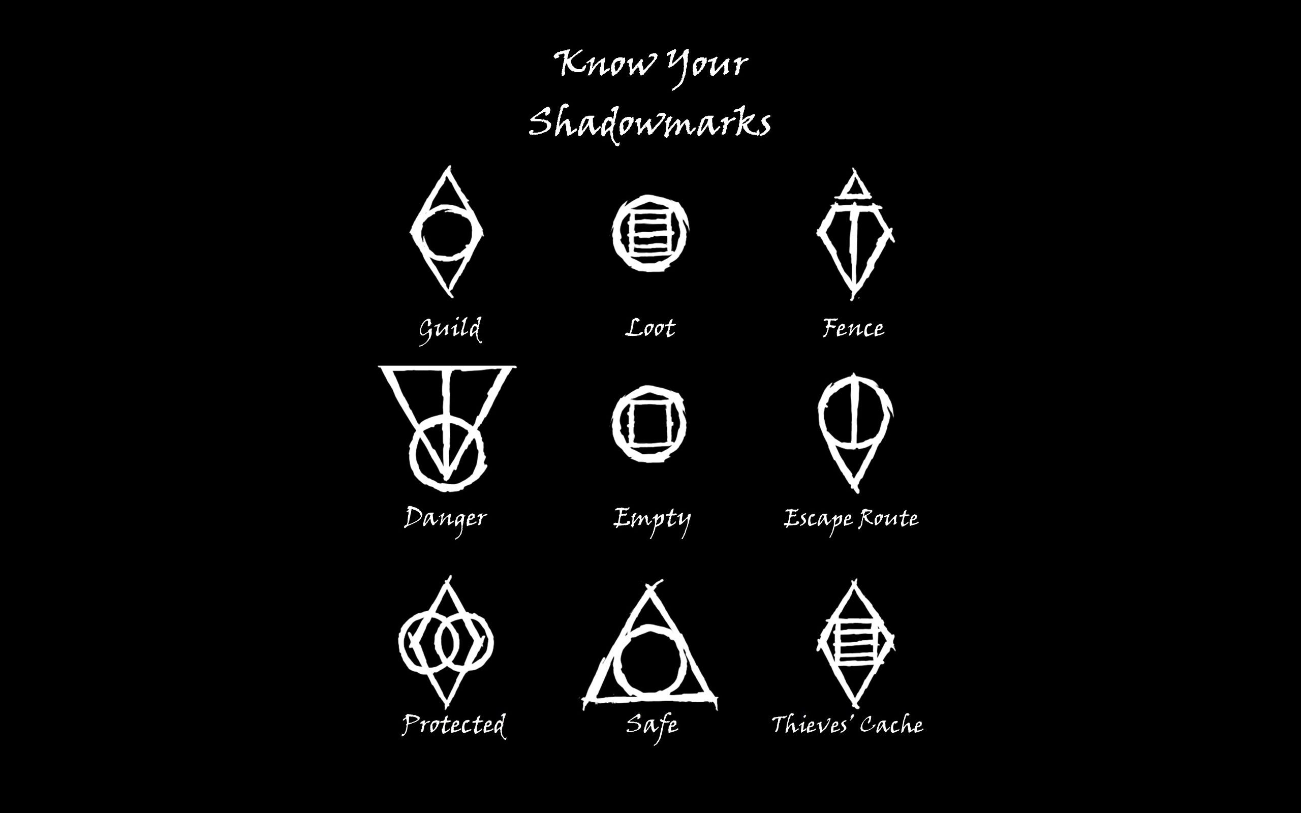 #symbols, #Thieves Guild, #black, #The Elder Scrolls IV: Oblivion, #video games, #The Elder Scrolls V: Skyrim, wallpaper