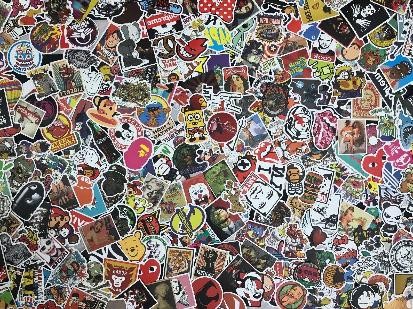 Lot Random Laptop Skateboard Luggage Stickers A Bunch Of Stickers