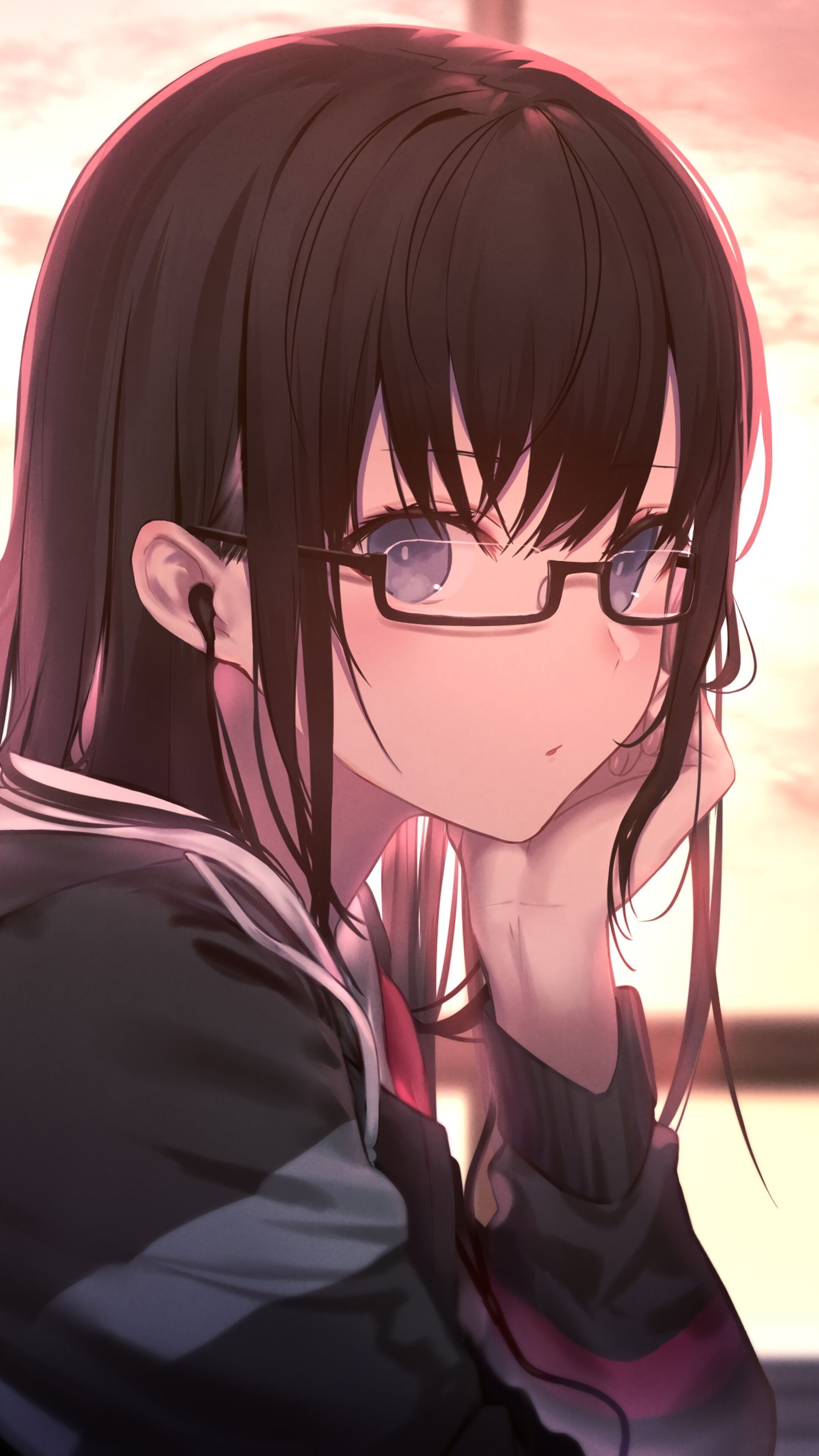Anime Girl In Glasses Art Wallpaper Hd Anime 4k Wallp - vrogue.co