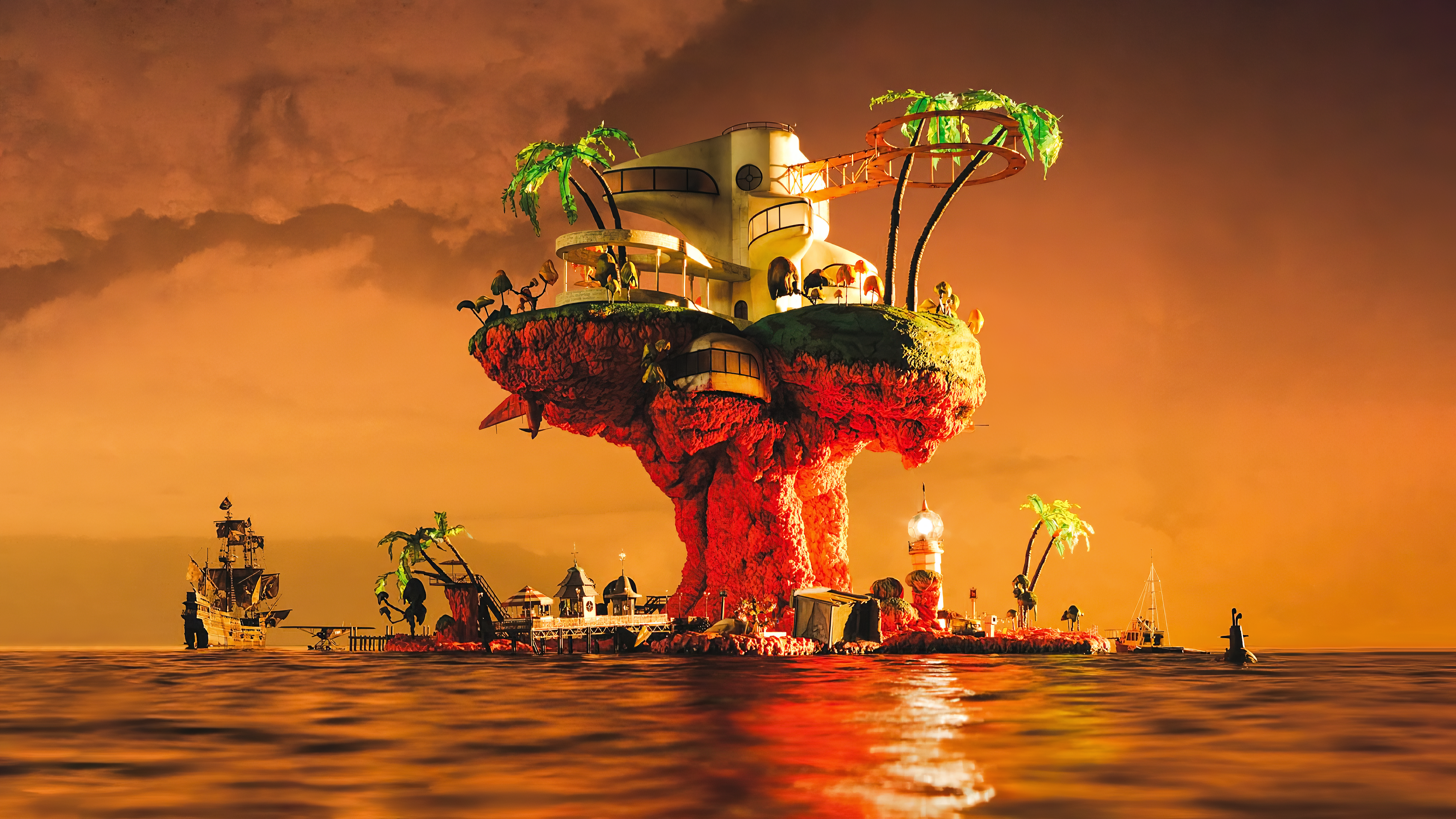 Plastic Beach' wallpaper edit, daytime version in comments [4K]