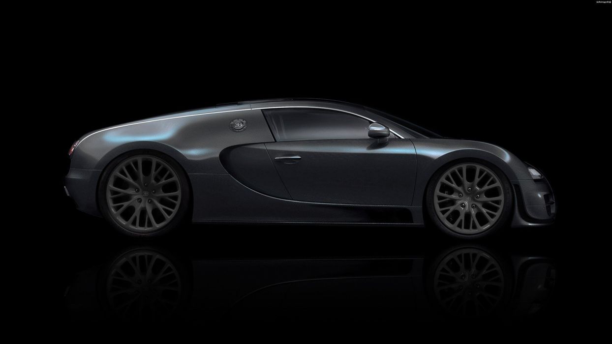 Black stealth cars Bugatti Veyron digital art tuning black background wallpaperx1080