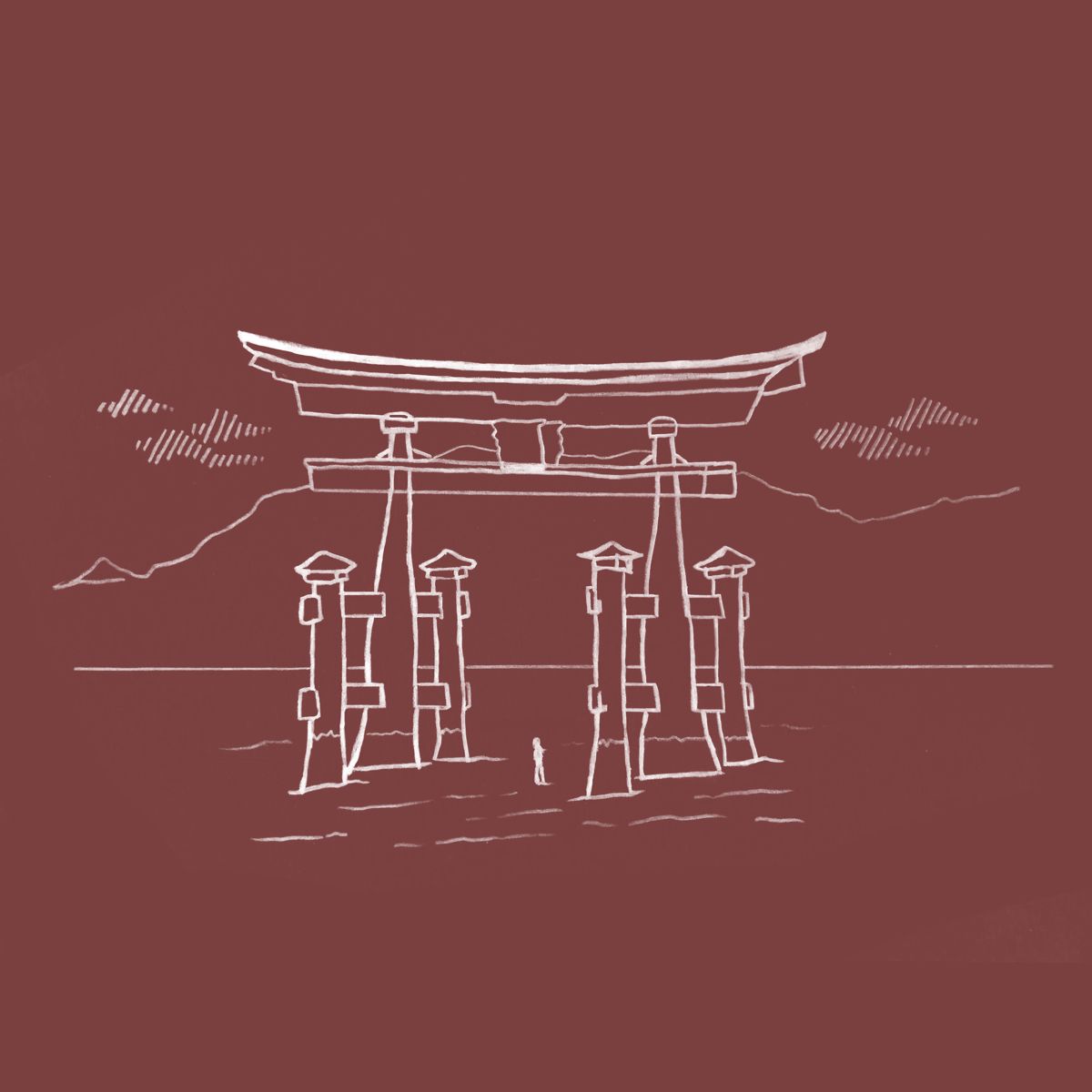 Miyajima Torii Minimal Illustration. Fine art photographs, Illustration print, Fine art portraits