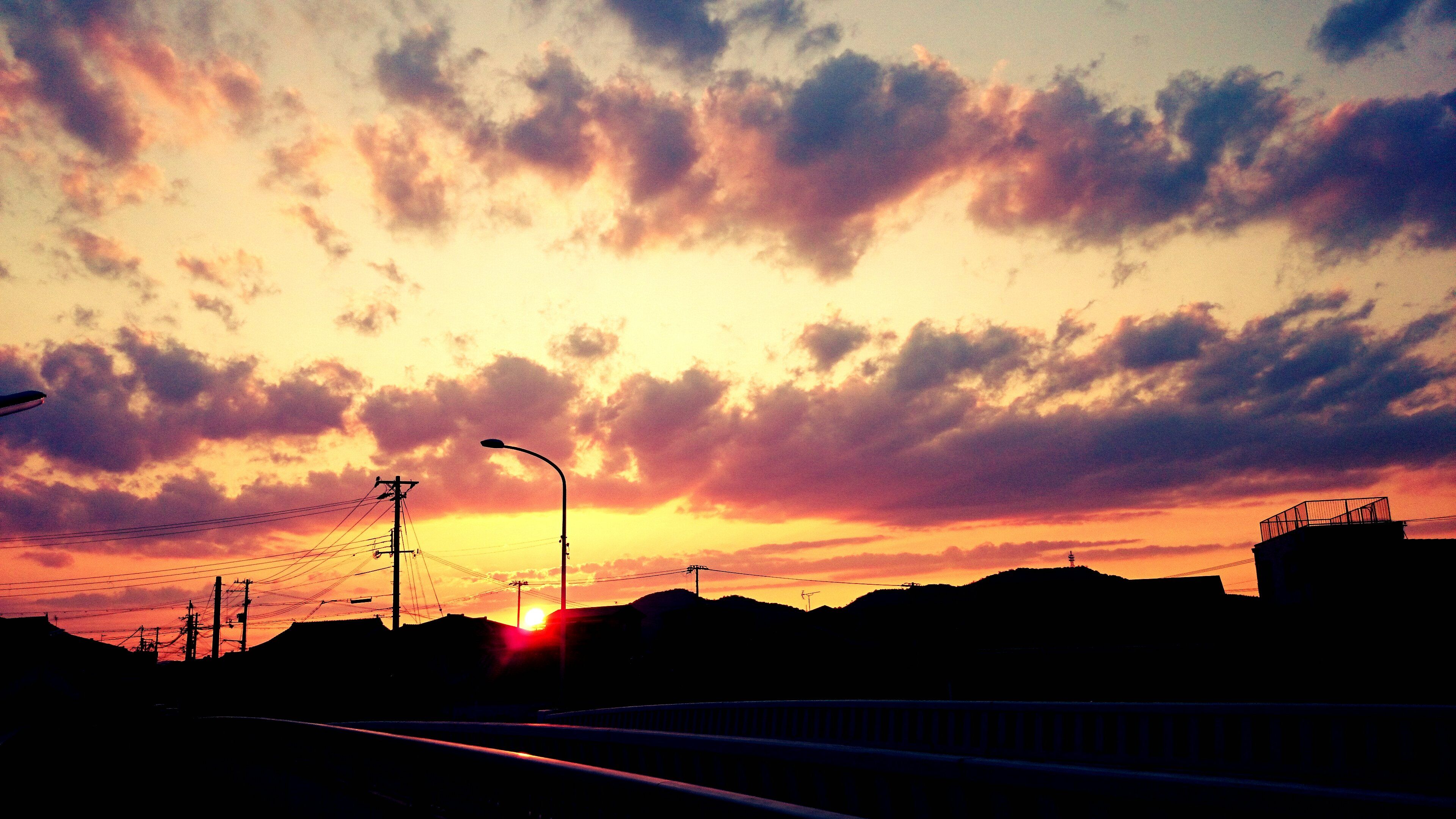 Sky anime sun sunset clouds amazing beautiful wallpaperx2160