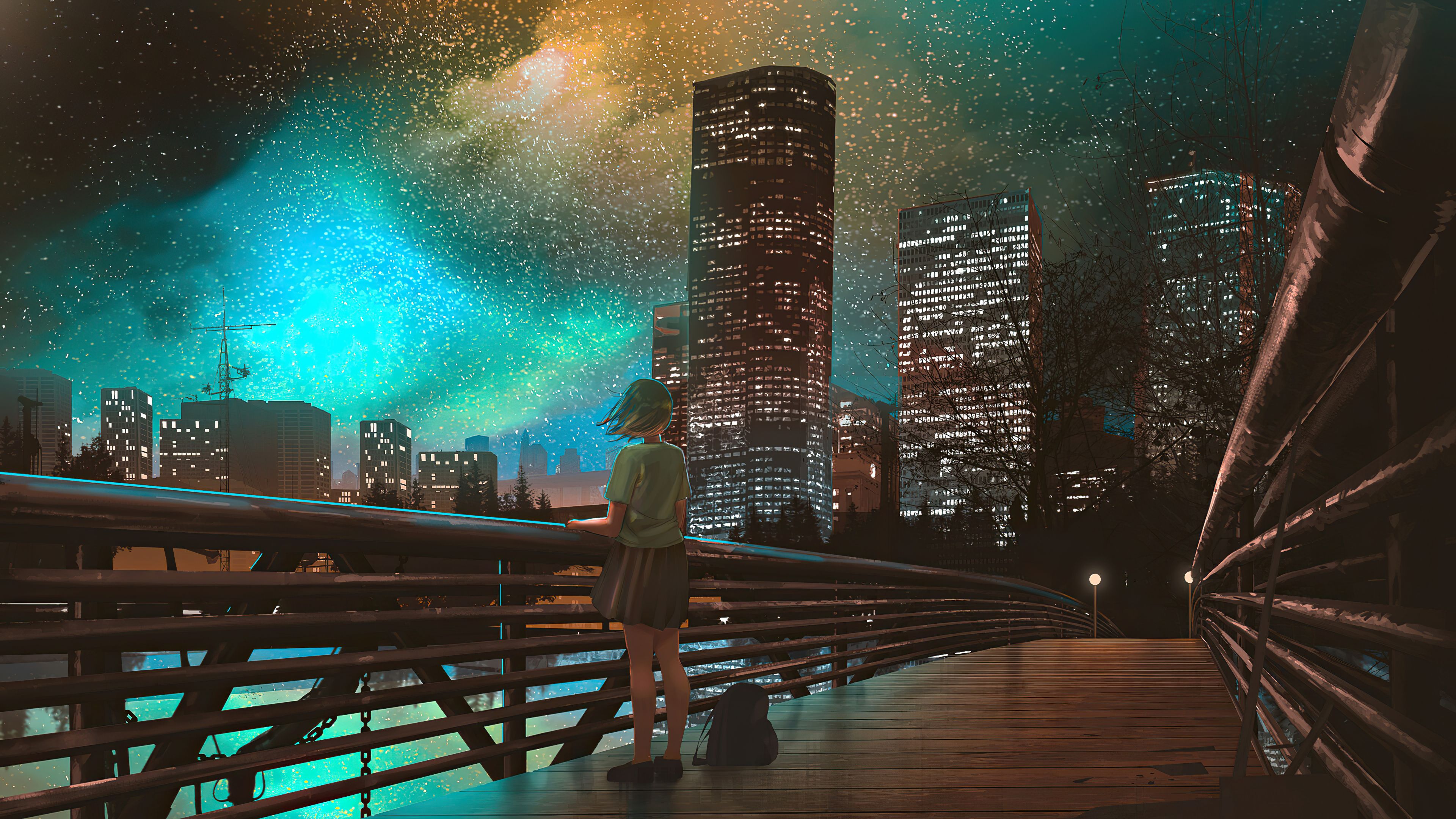 Anime Girl City Night Wallpapers  Wallpaper Cave